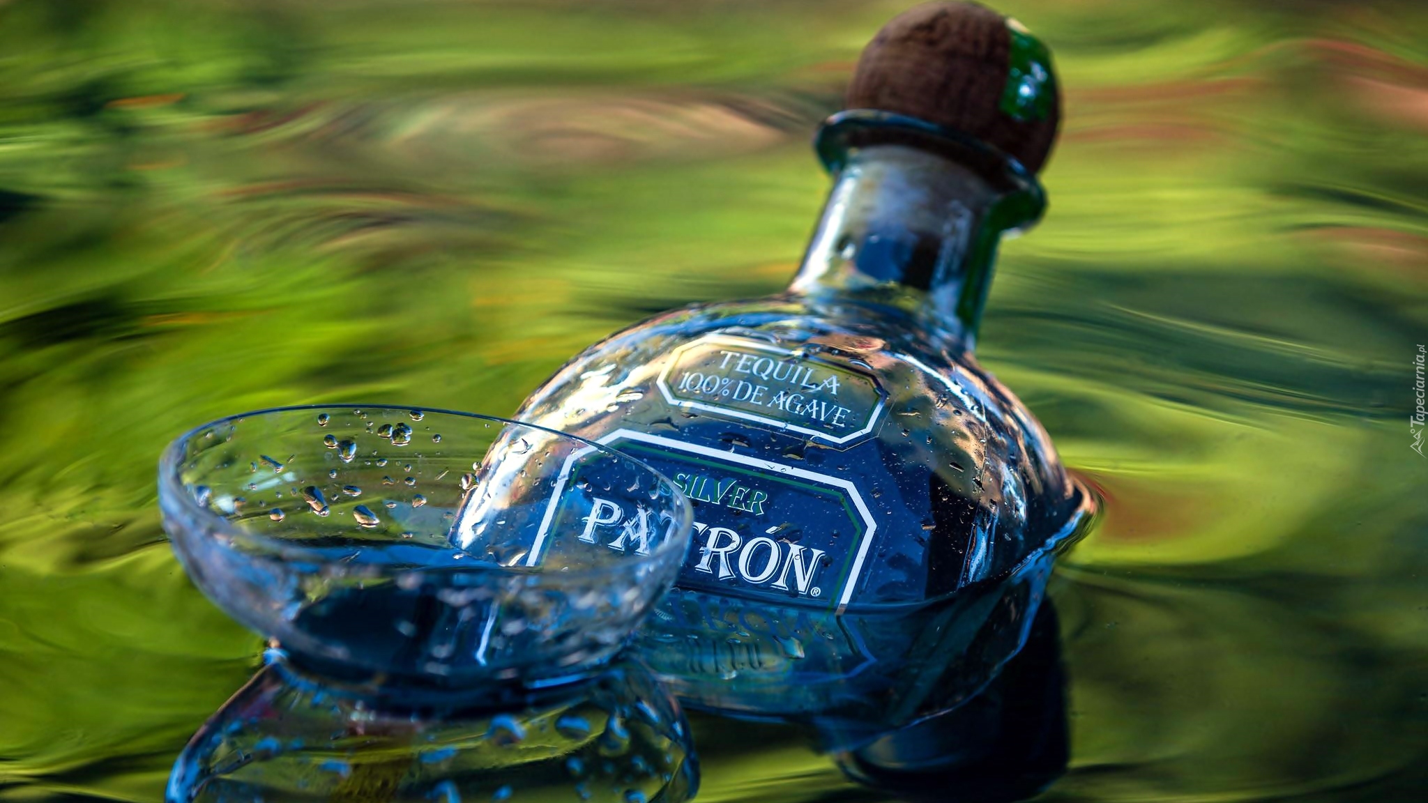 Tequila Patron, Butelka, Woda, Kieliszek