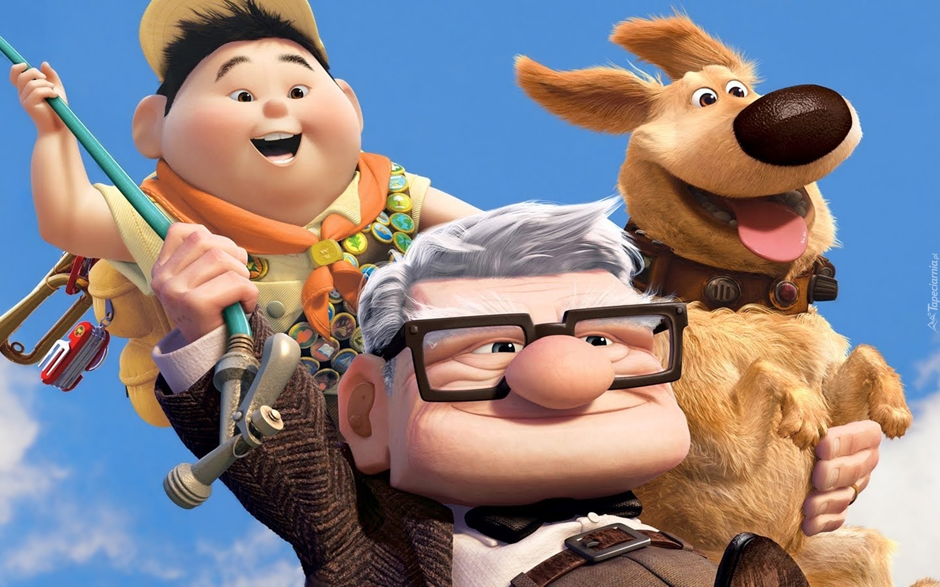 Film animowany, Odlot, Up, Dziadek Carl Fredricksen, Skaut Russell, Pies As, Dzień Dziadka