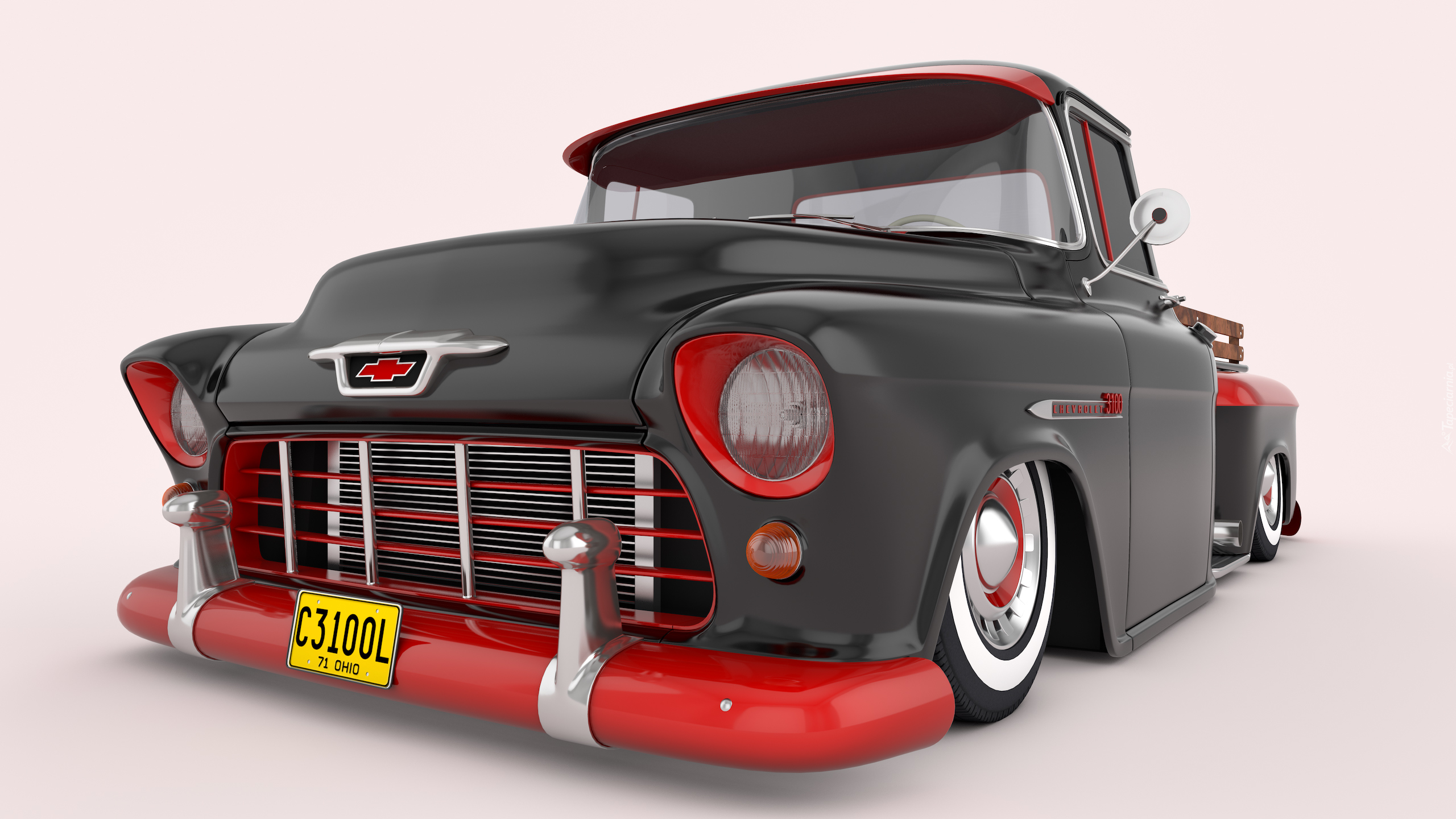 Chevrolet 3100 Pickup, 1955, Zabytkowy, Przód, 3D