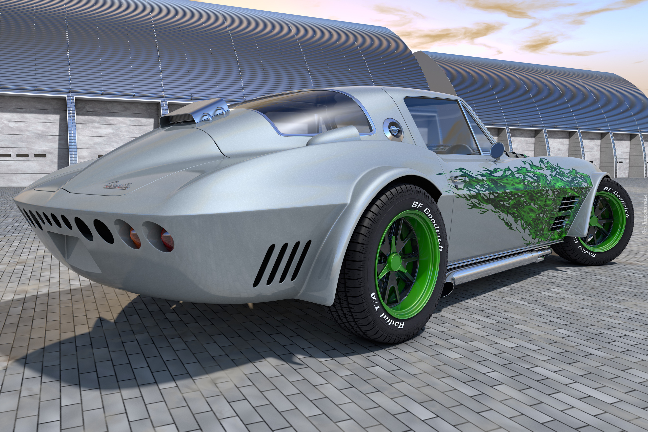 Zabytkowy, Chevrolet Corvette Grand Sport, 1964, Tył, 3D