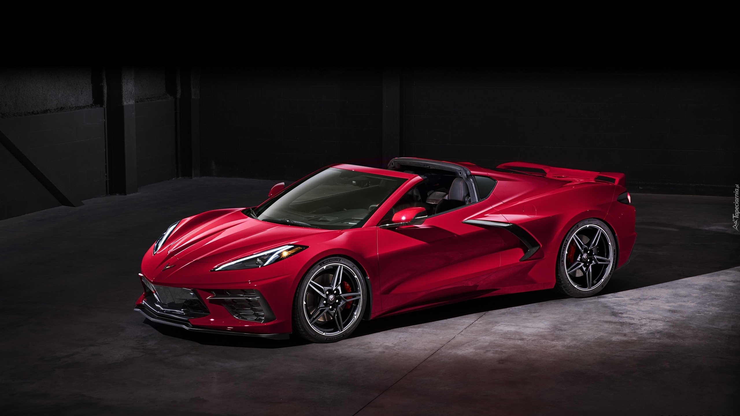 Czerwony, Chevrolet Corvette, Stingray, 2020