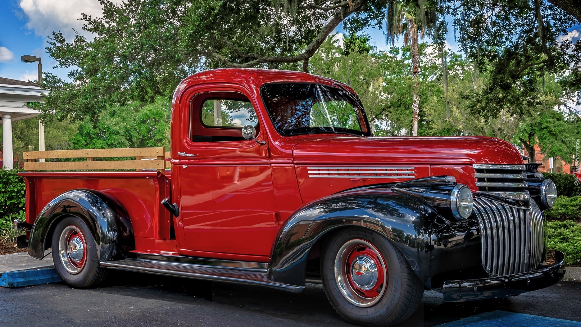 Zabytkowy, Czerwony, Chevrolet Pickup, 1946