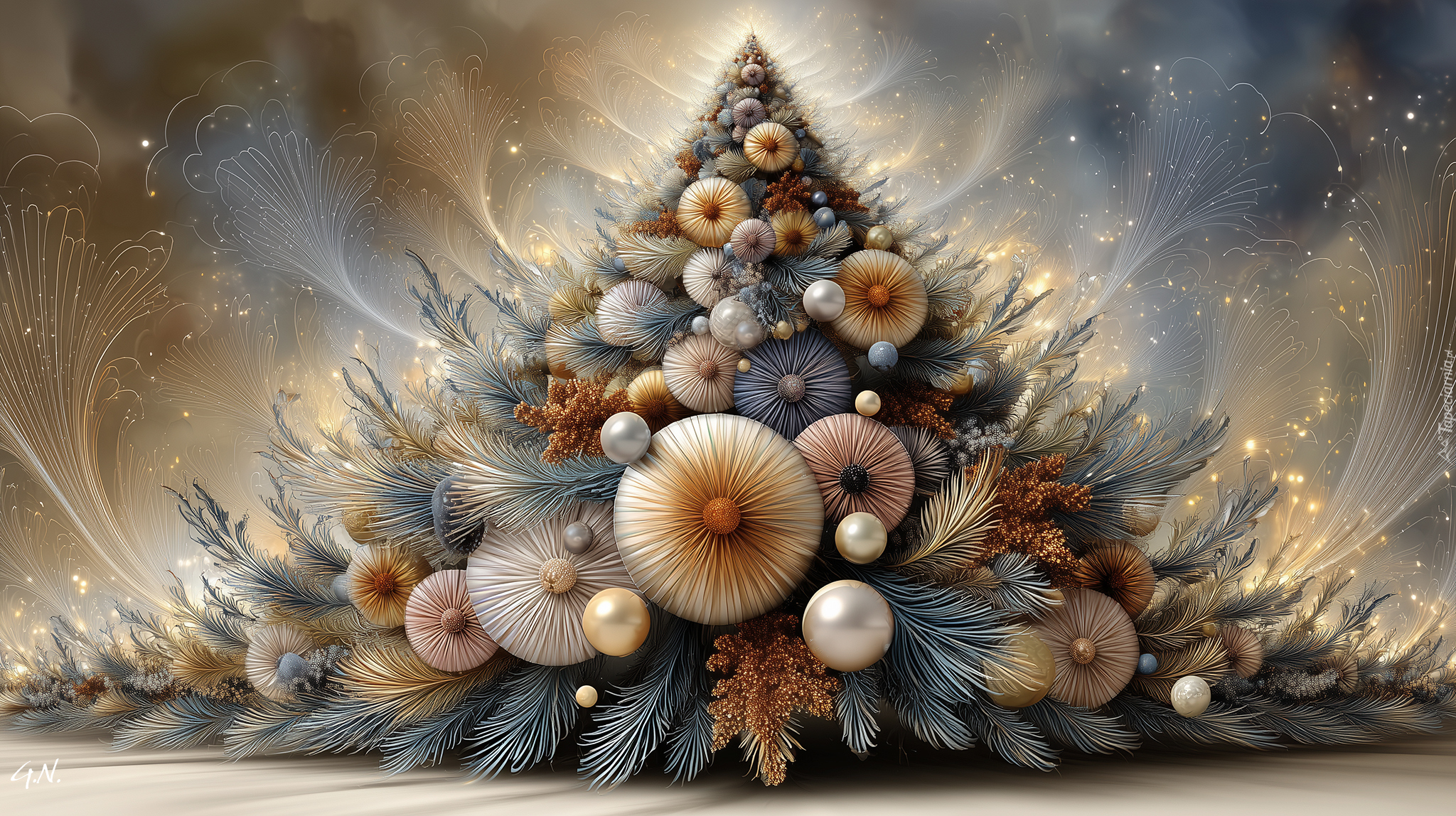 Boże Narodzenie, Choinka, Fantasy, Grafika AI