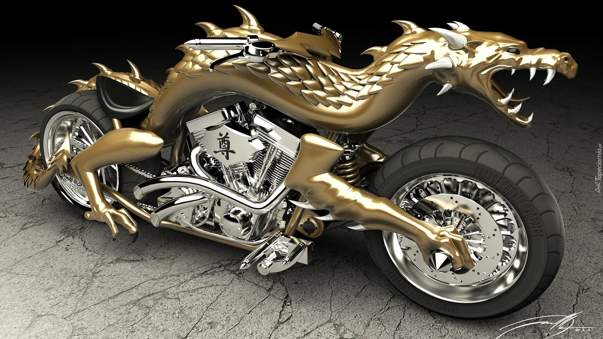 Grafika 3D, Chopper Dragon Head, 2013, Smok