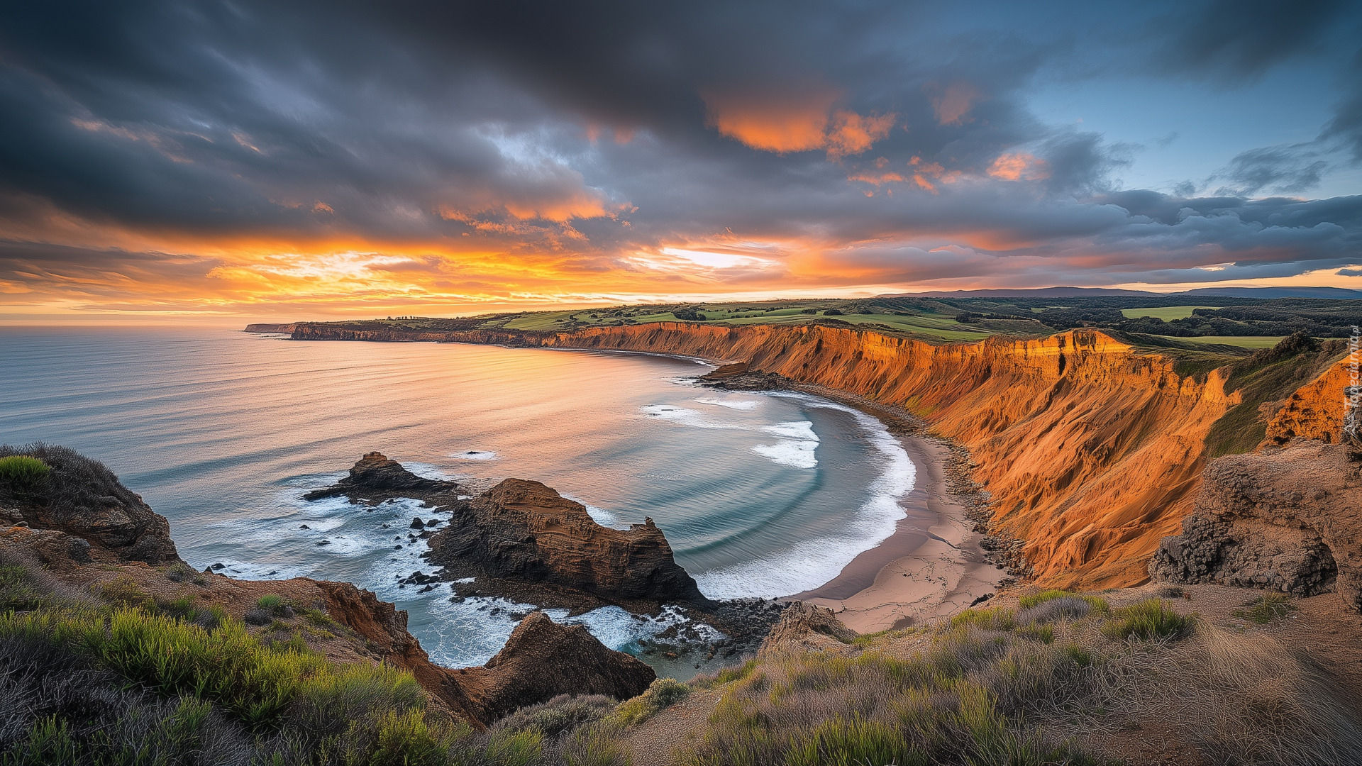 Wybrzeże, Skały, Plaża, Morze, Chmury