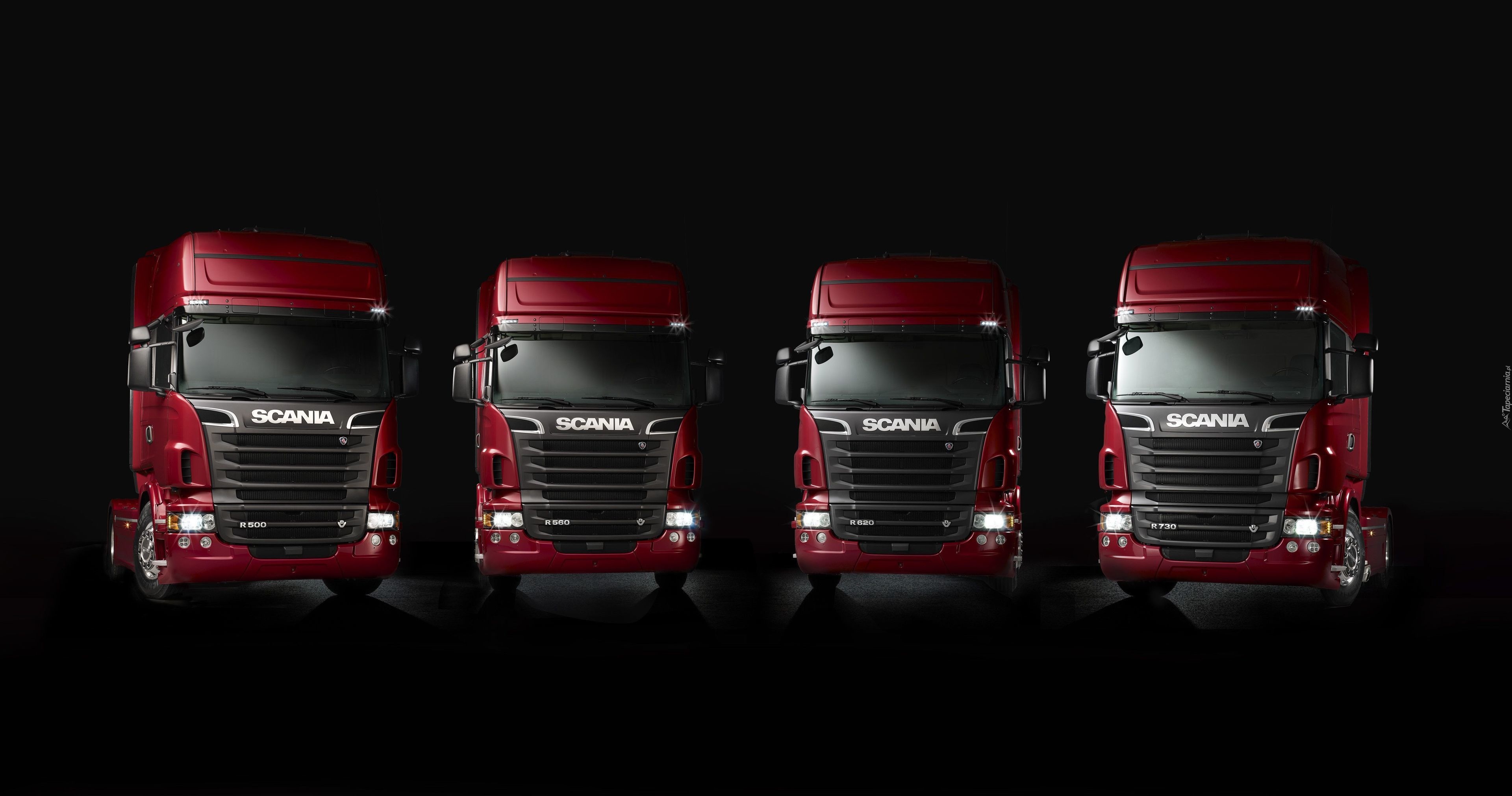 Cztery, Ciężarówki, Scania V8 R500, Scania V8 R560, Scania V8 R620, Scania V8 R730