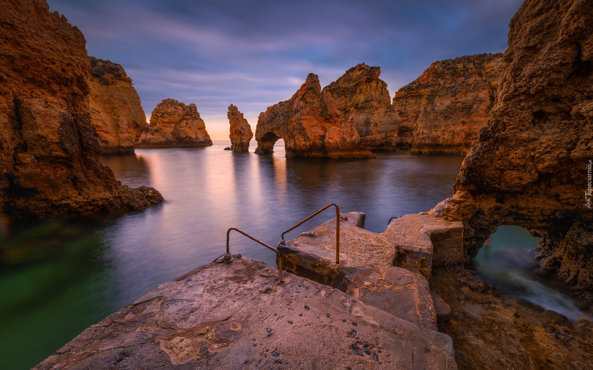 Morze, Skały, Cypel Ponta da Piedade, Portugalia