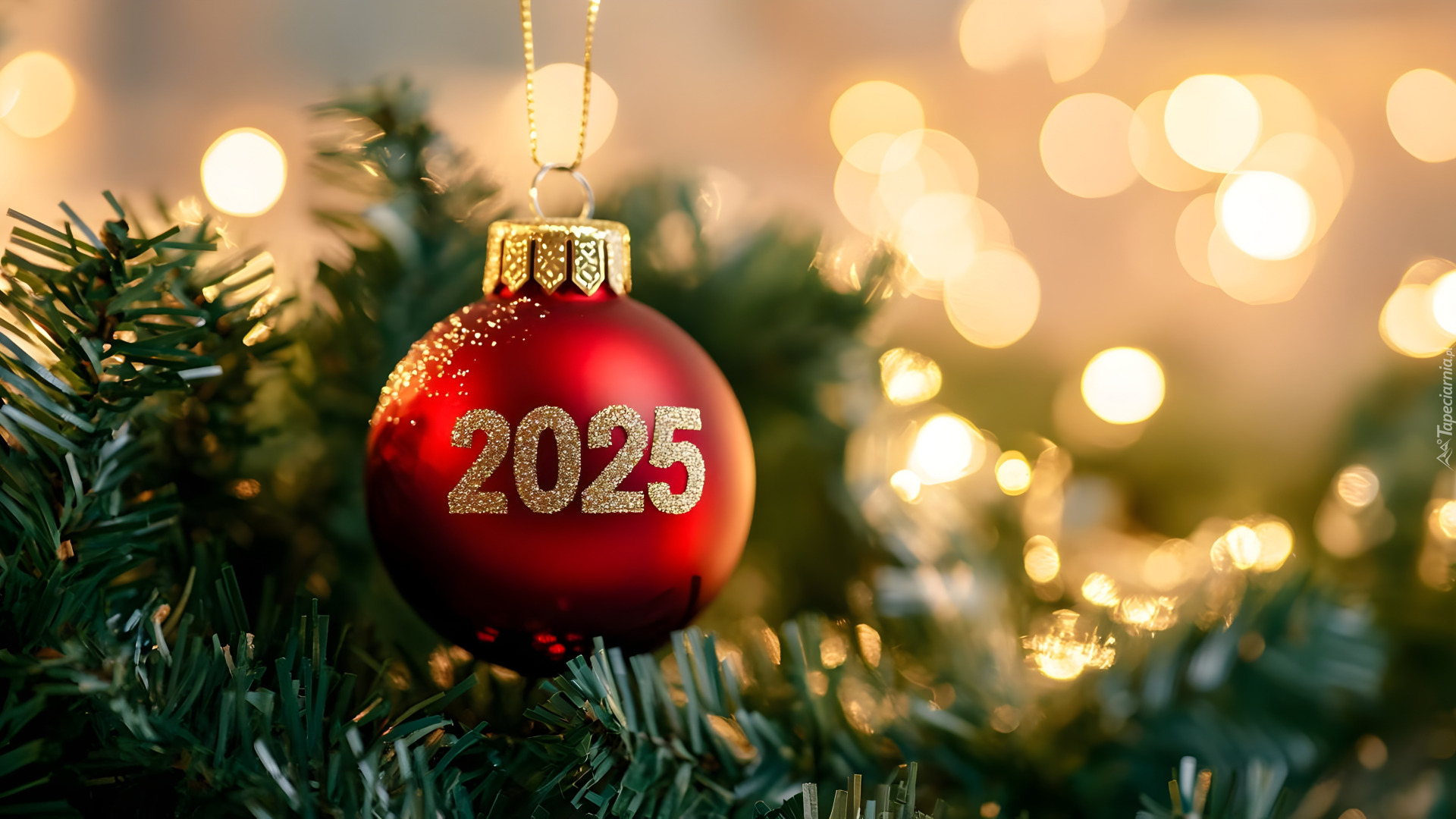 Gałązki, Czerwona, Bombka, Nowy Rok, 2025
