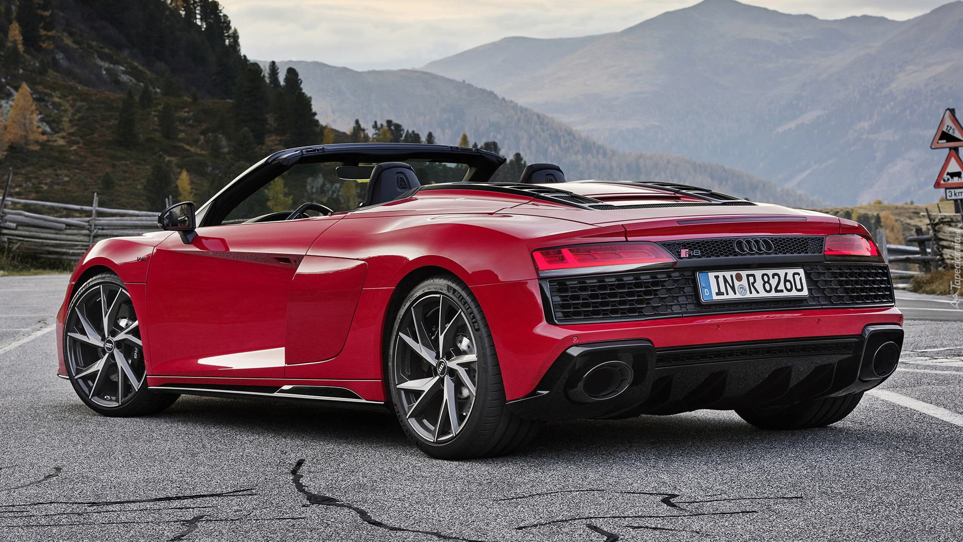 Czerwone, Audi R8 Spyder, Kabriolet