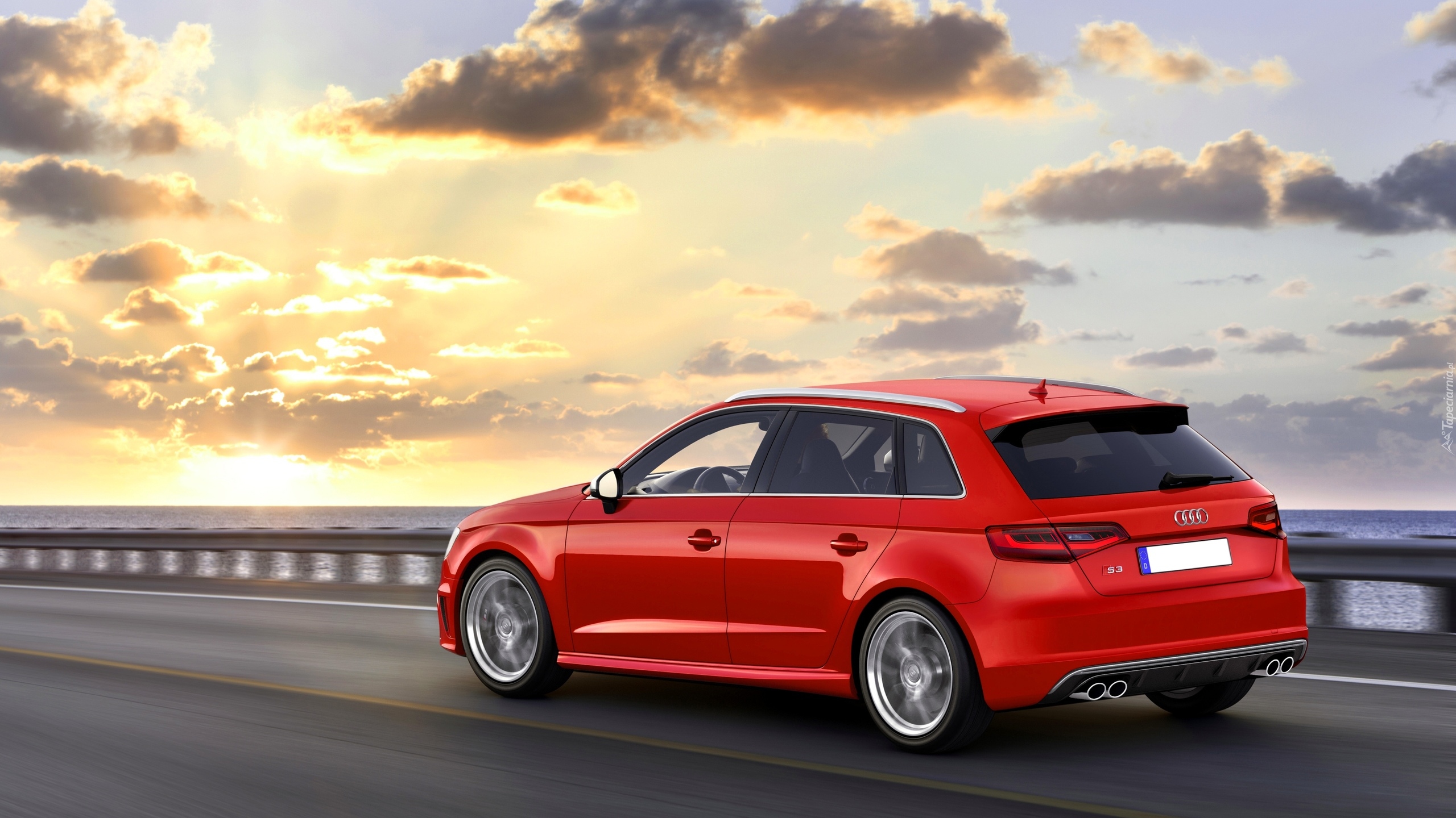 Czerwone, Audi S3, Sportback