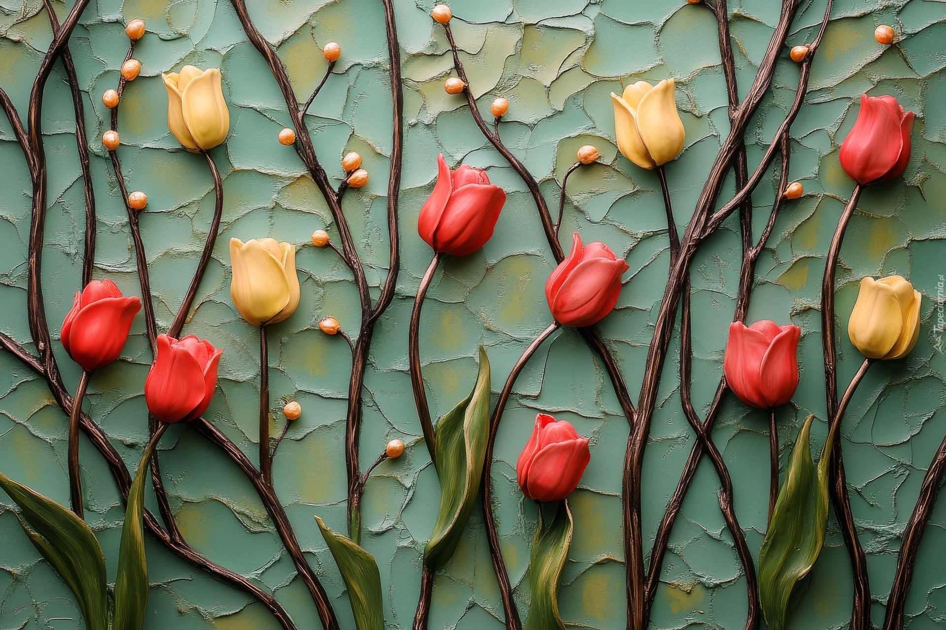 Tulipany, Gałązki, Listki