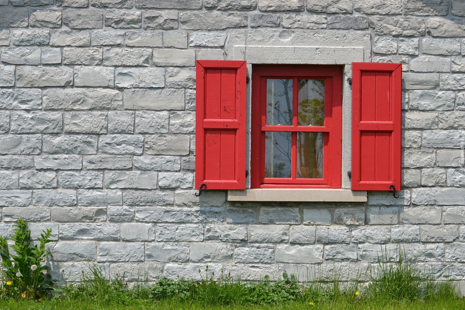 Dom, Ściana, Czerwone, Okno, Fasada