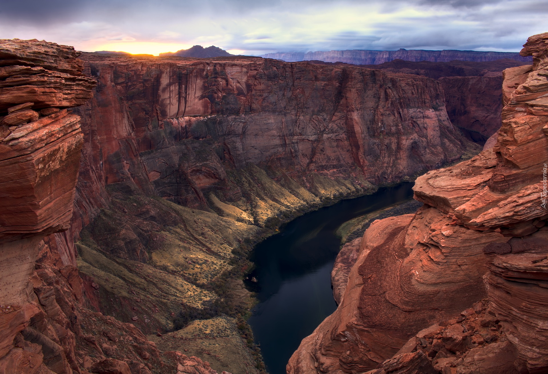 Kanion, Glen Canyon, Horseshoe Bend, Rzeka Kolorado, Skały, Stan Arizona, Stany Zjednoczone