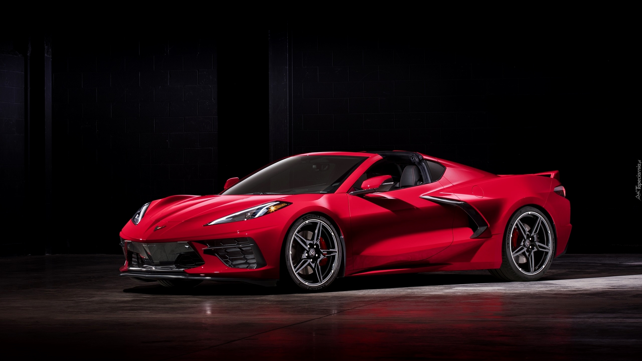 Czerwony, Chevrolet Corvette Stingray, 2020