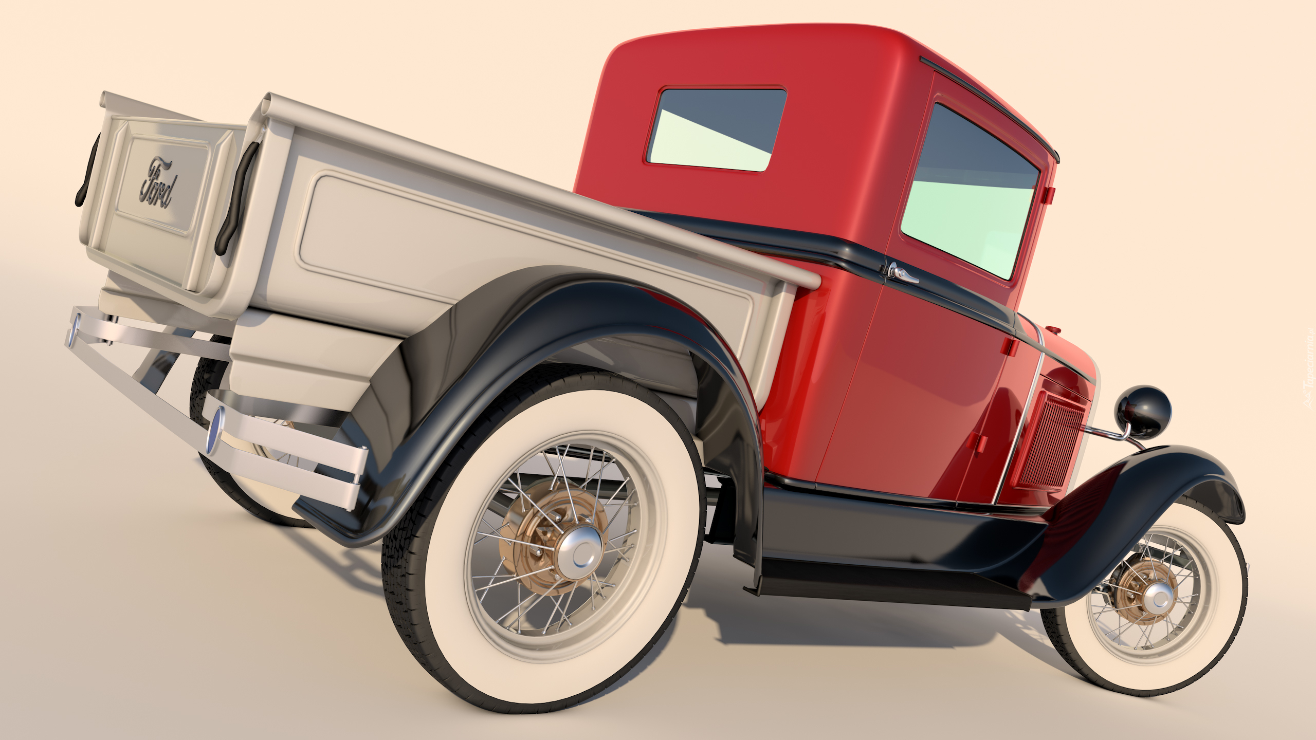 Zabytkowy, Ford Model A Pickup, 1930, 3D