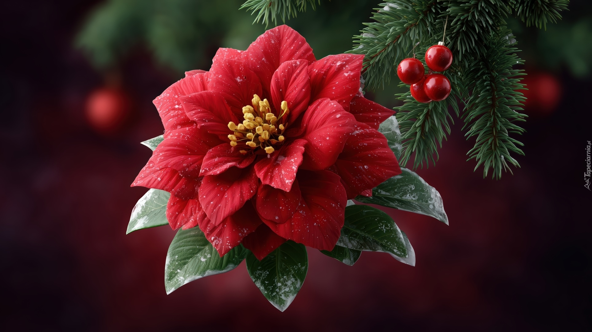 Kwiat, Czerwony, Gałązka