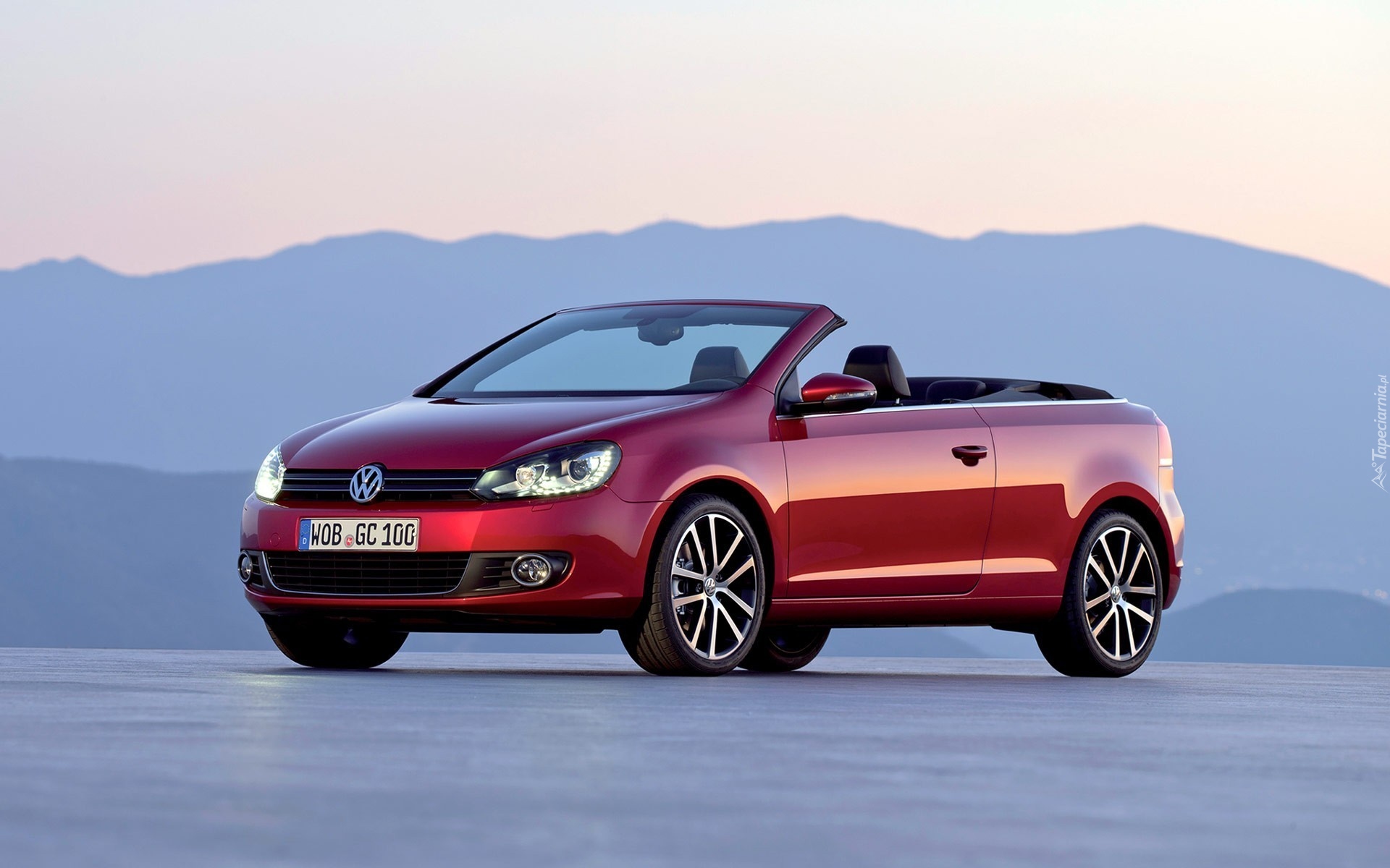 Czerwony, Volkswagen Golf, Cabrio