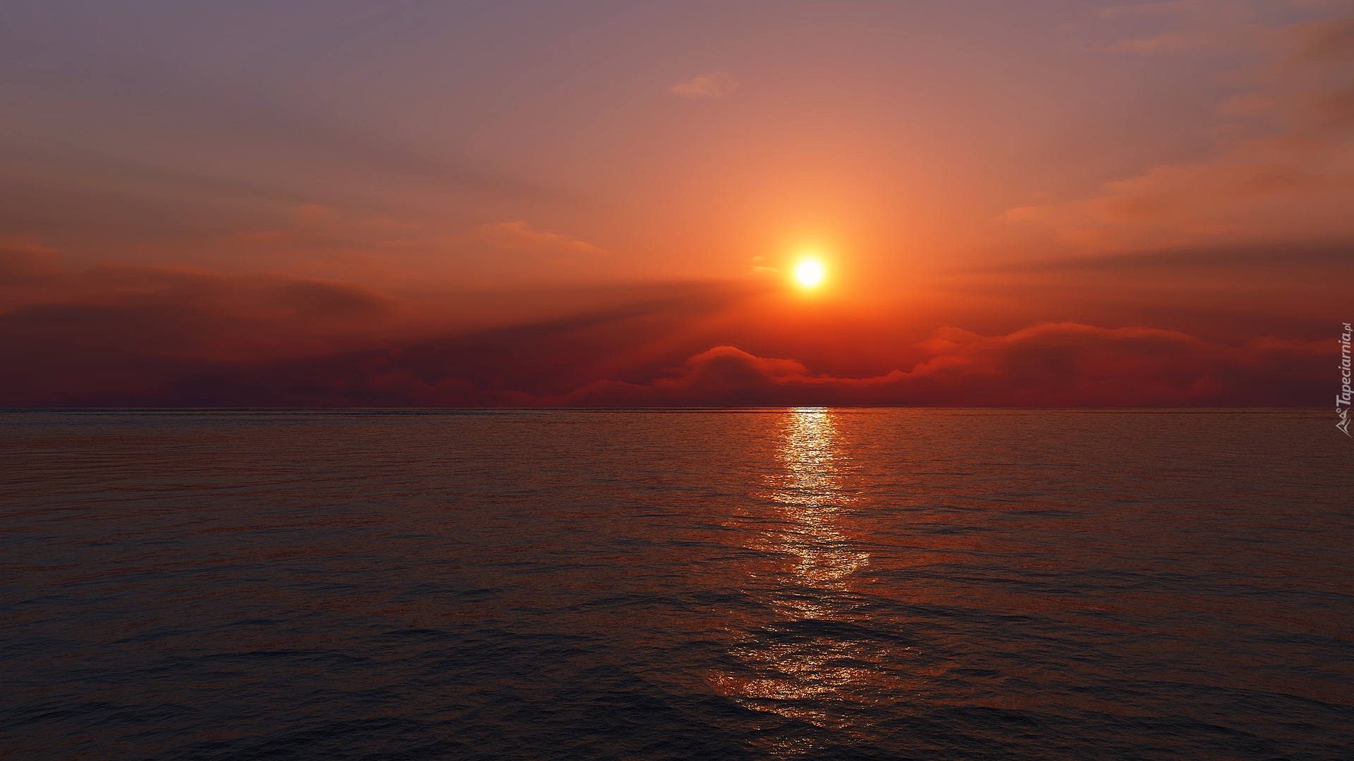 Morze, Zachód Słońca