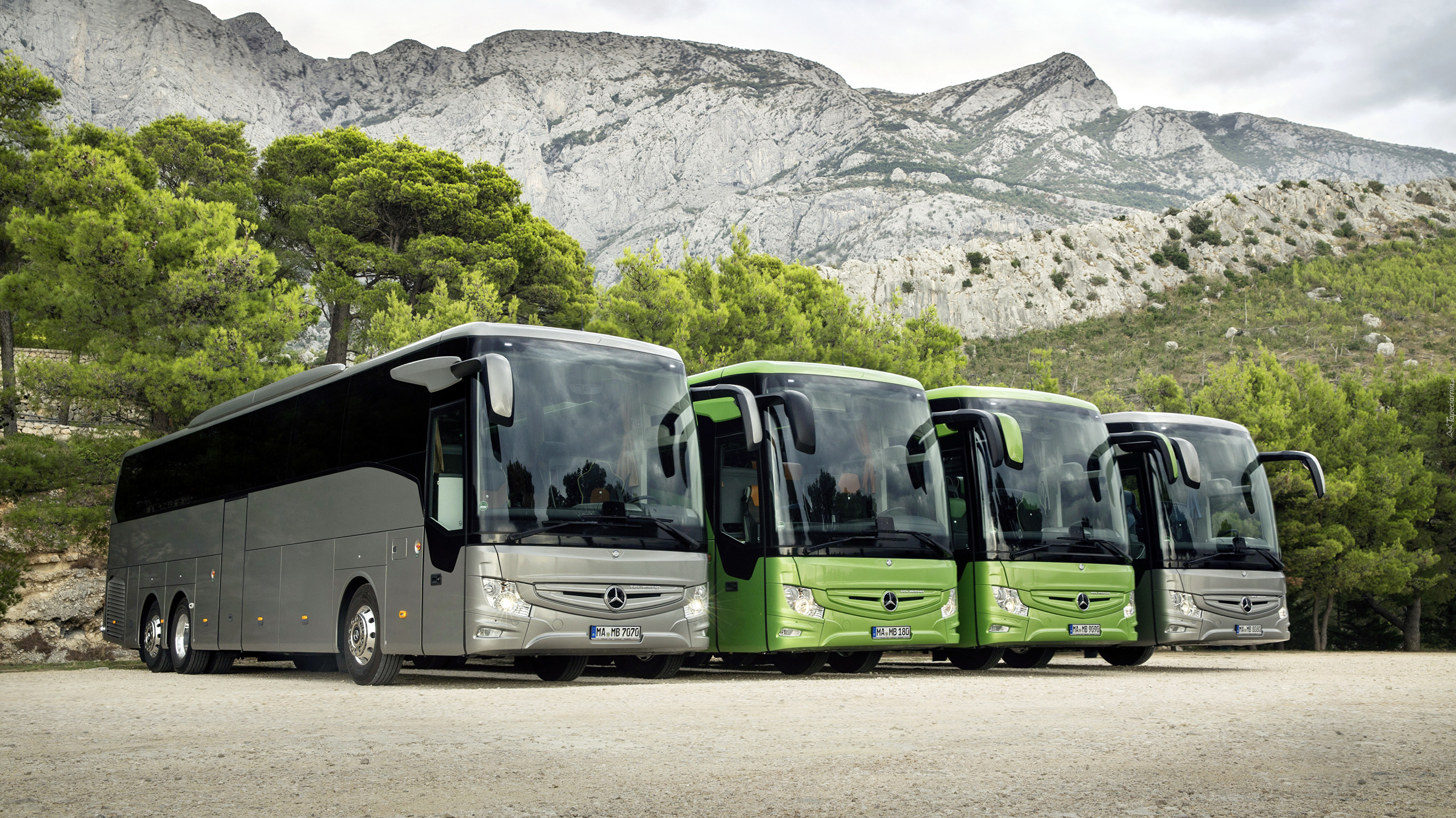 Cztery, Autobusy, Mercedes-Benz Tourismo, Góry