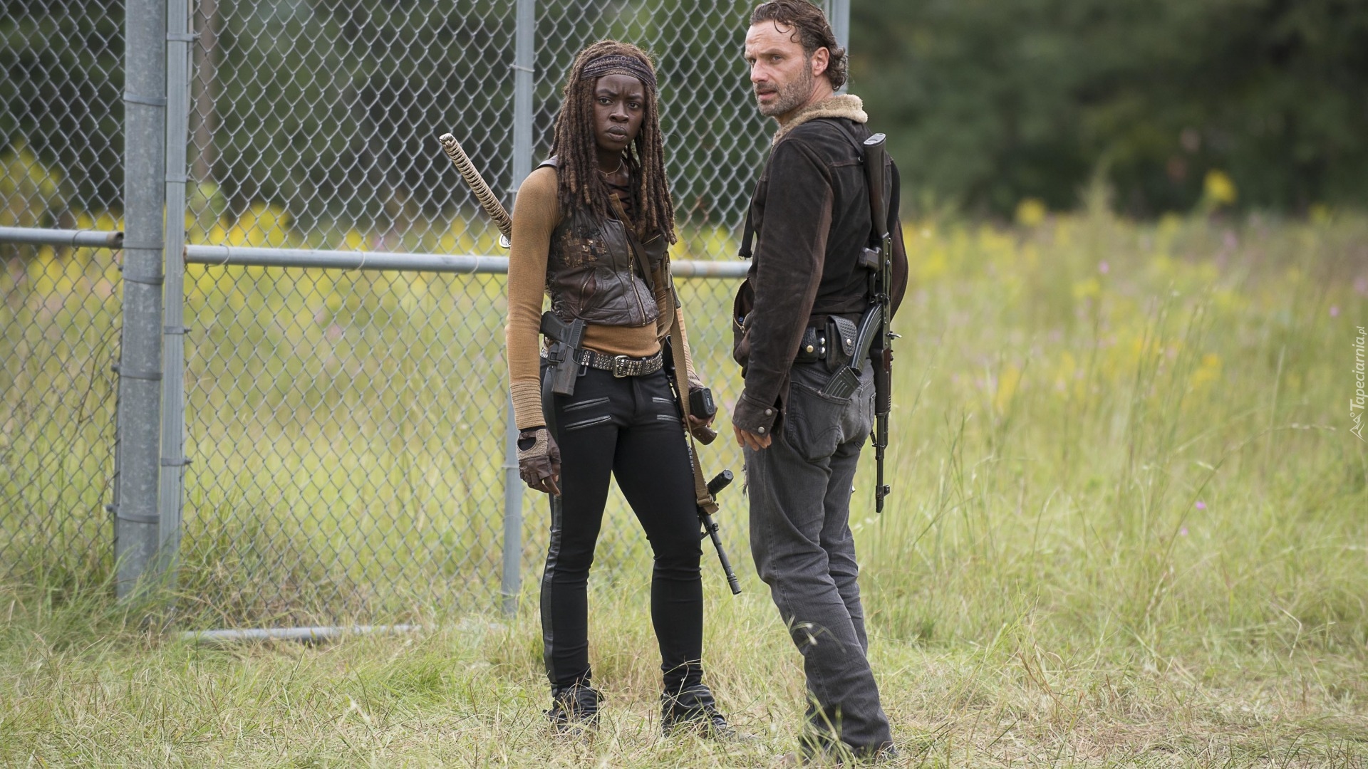 Serial, The Walking Dead, Żywe trupy, Rick Grimes, Andrew Lincoln, Michonne, Danai Gurira