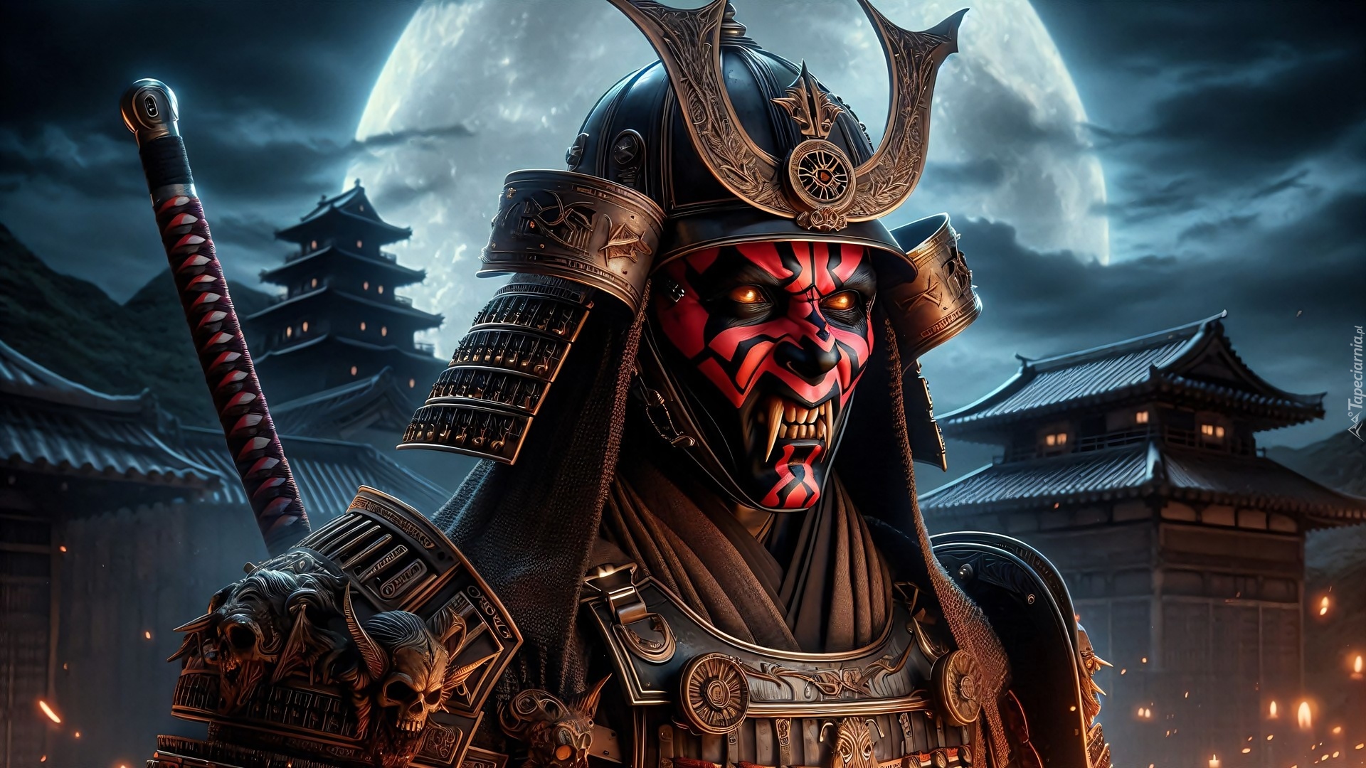 Darth Maul, Samuraj, Postać, Zbroja, Maska, Grafika