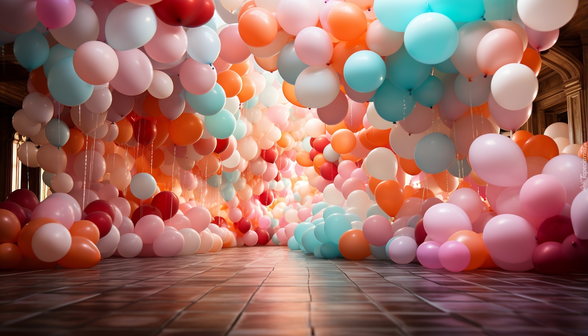 Balony, Kolorowe, Baloniki, Dekoracja, Grafika