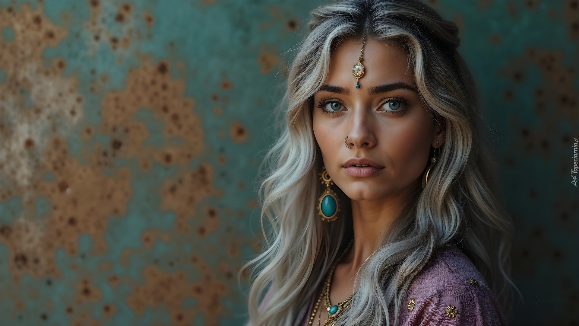 Kobieta, Blondynka, Biżuteria, Kolczyki