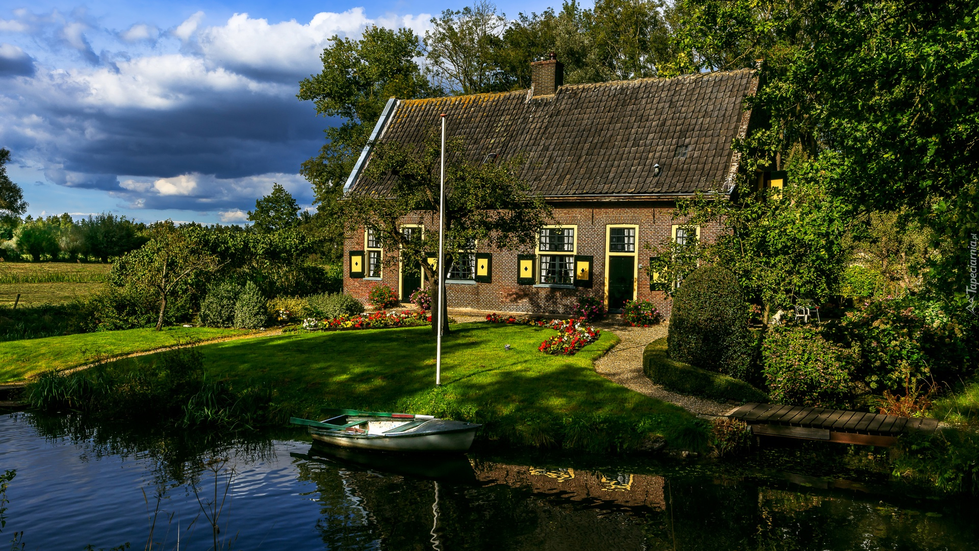 Dom, Łódka, Rzeka Utrechtse Vecht, Prowincja Utrecht, Holandia