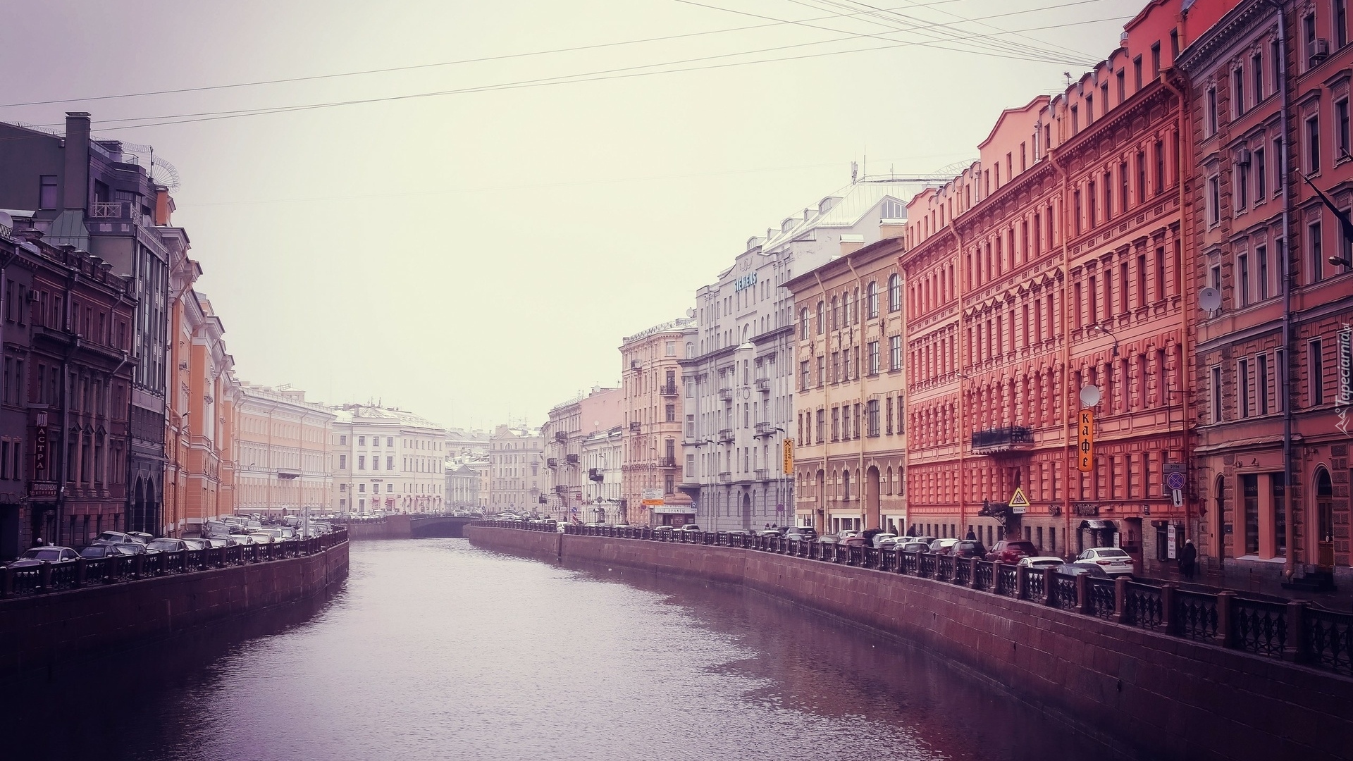 Rzeka Mojka, Domy, Sankt Petersburg, Rosja