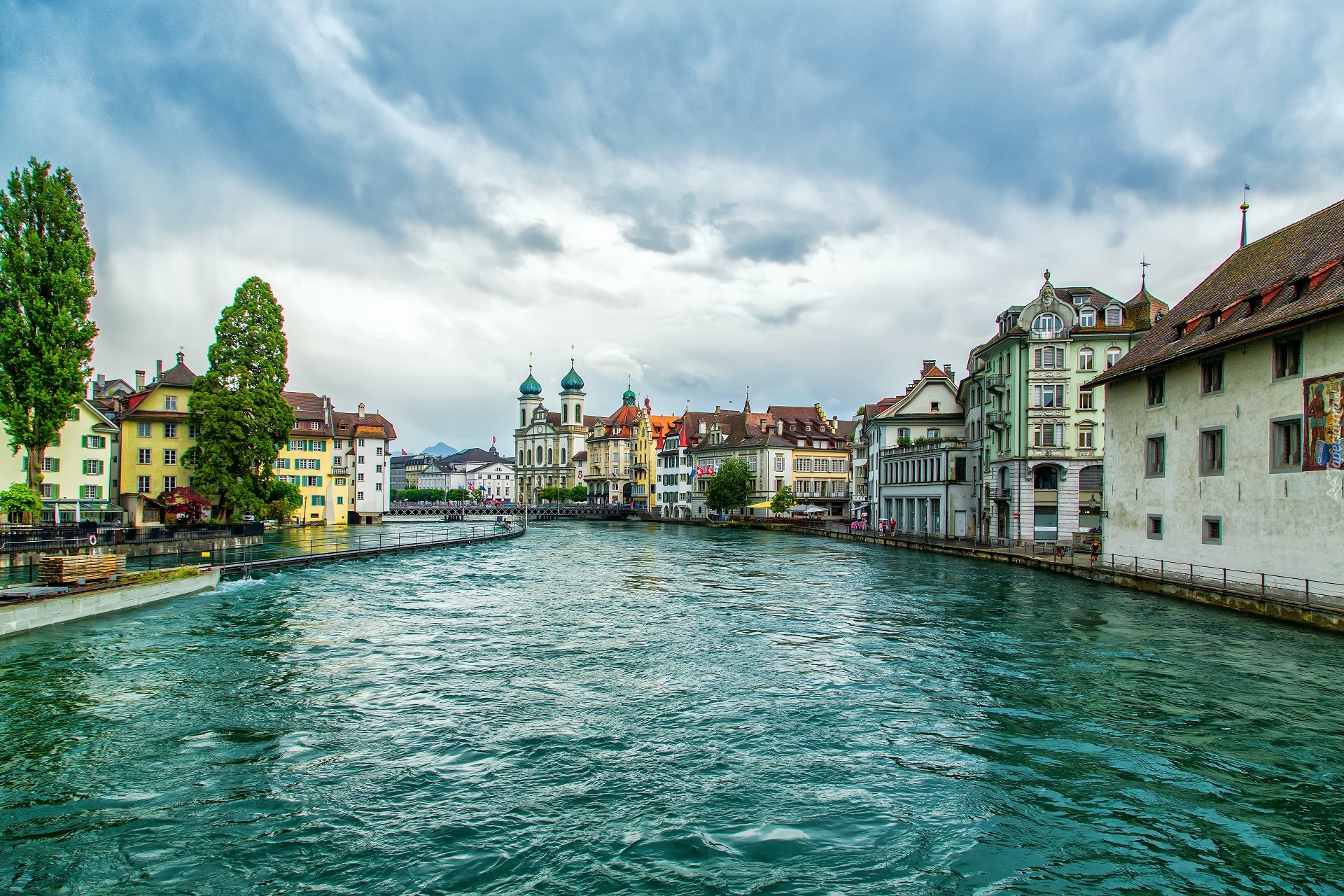 Szwajcaria, Rzeka Reuss, Zdjęcie miasta, Lucerna