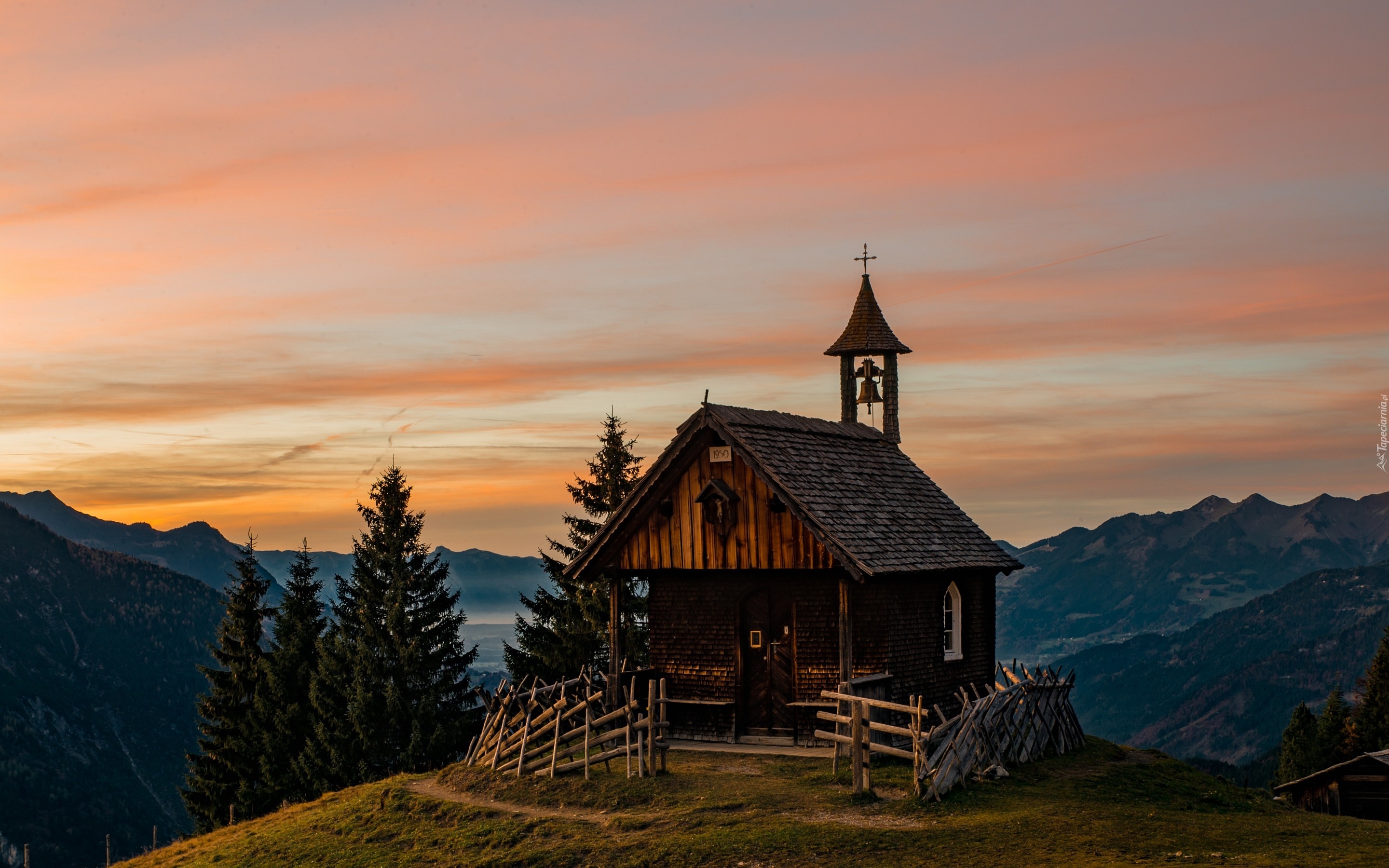Drewniany, Kościół, Góry, Alpy, Austria