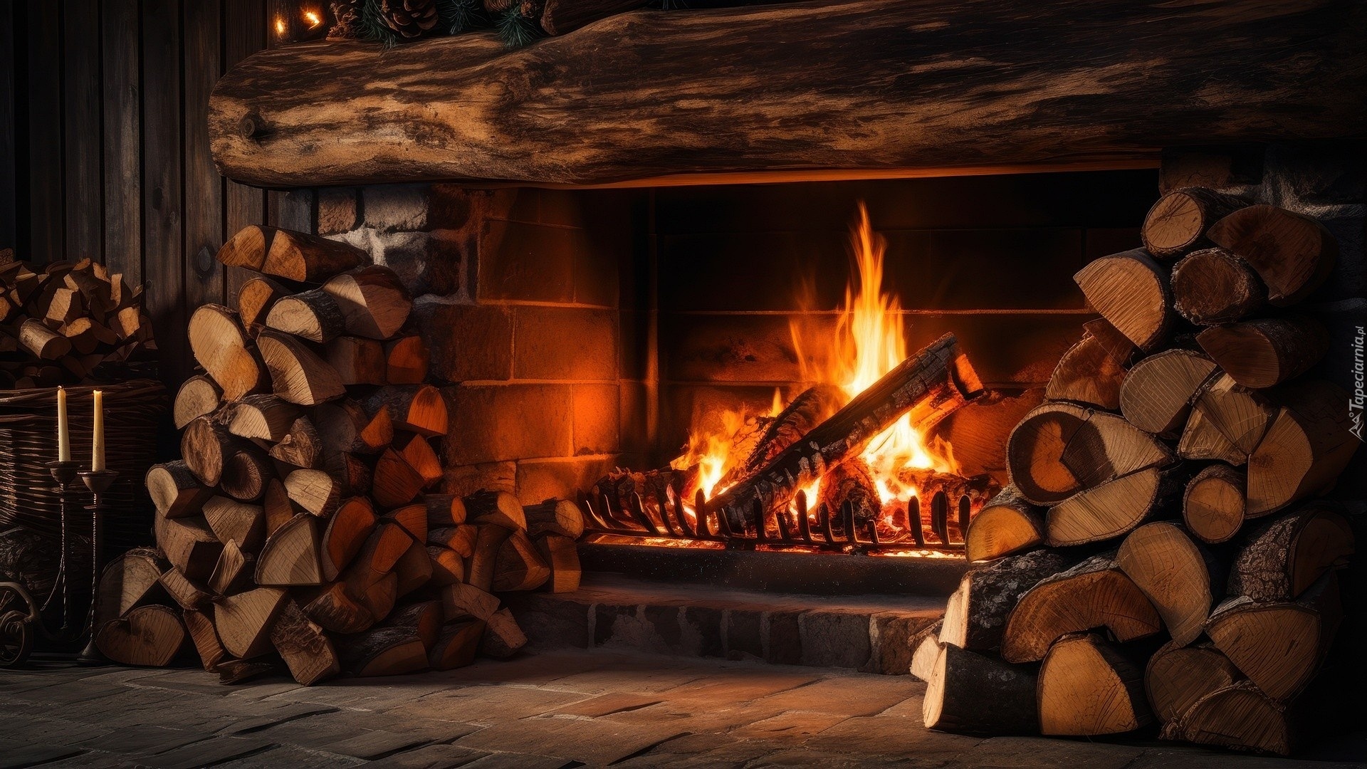 Kominek, Ogień, Drewno