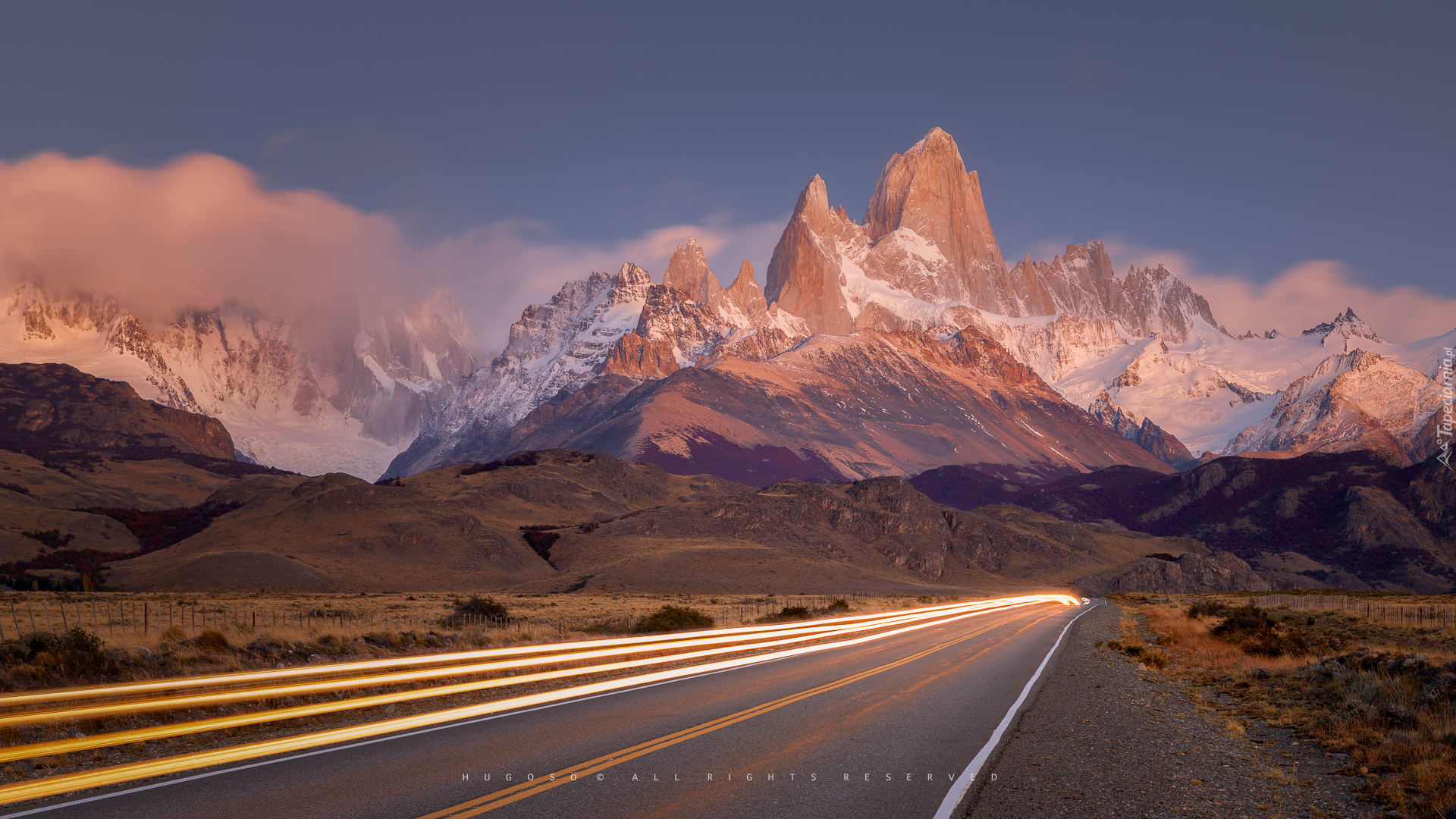 Argentyna, Patagonia, Prowincja Santa Cruz, El Chalten, Góry, Droga, Parku Narodowym Los Glaciares, Mgła