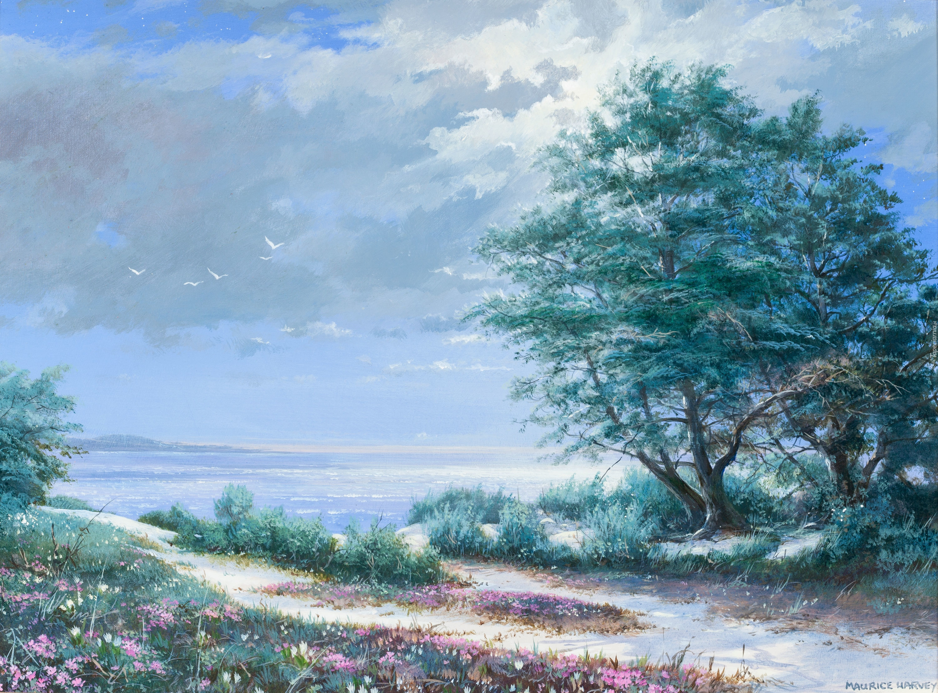 Malarstwo, Maurice Harvey, Morze, Drzewo
