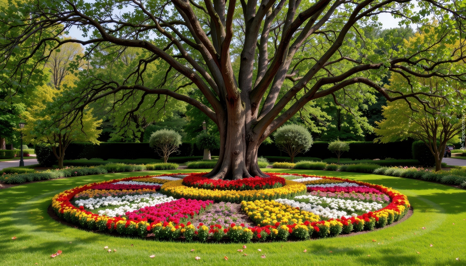 Rabaty Kwiaty, Drzewo, Park