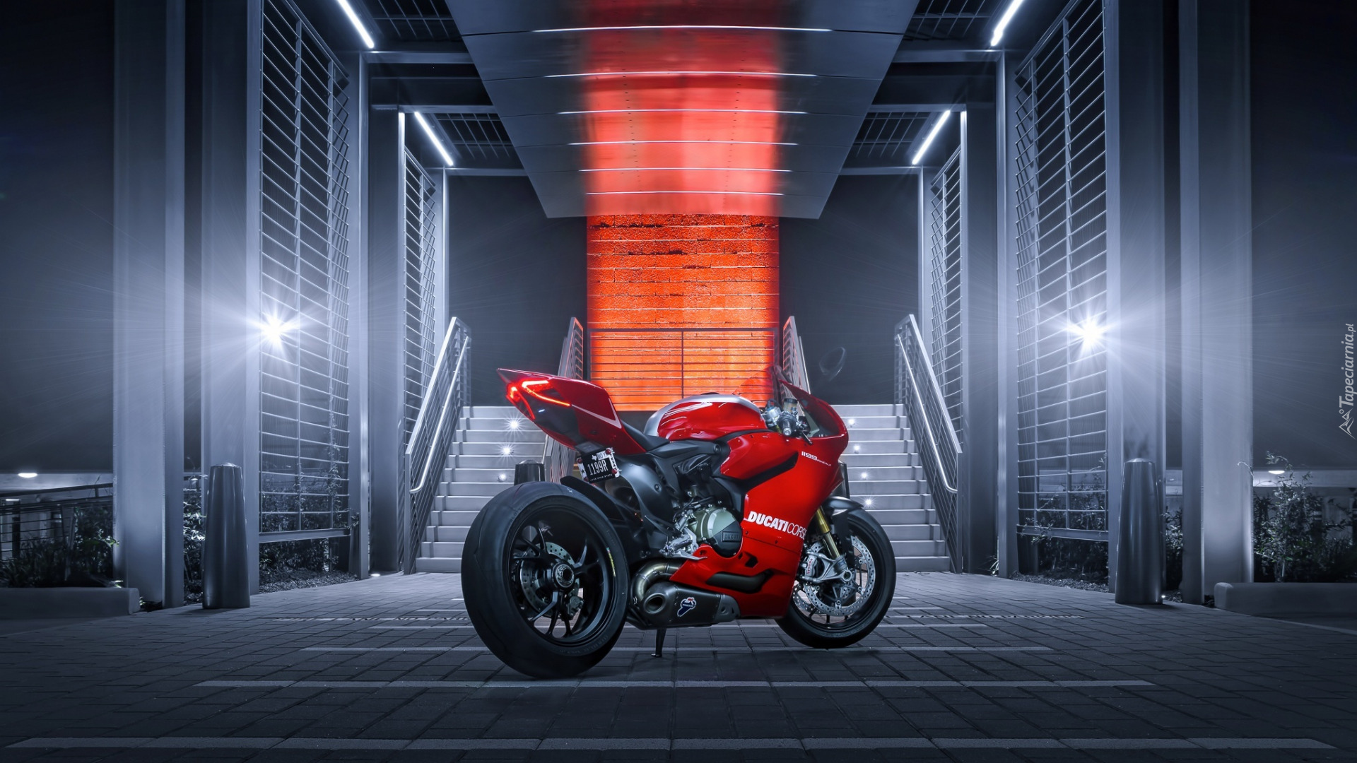 Czerwony, Motocykl, Ducati 1199 Paginale