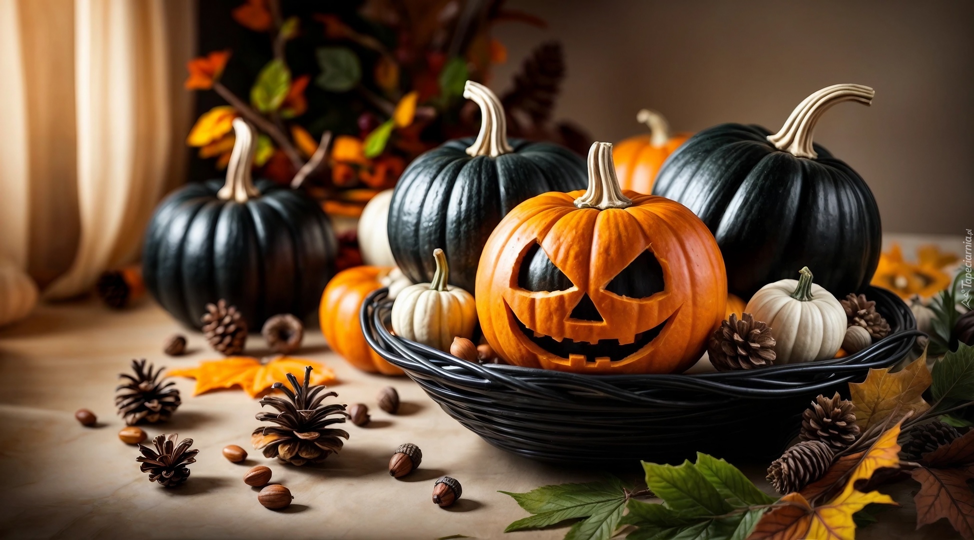 Halloween, Dynie, Szyszki, Grafika AI