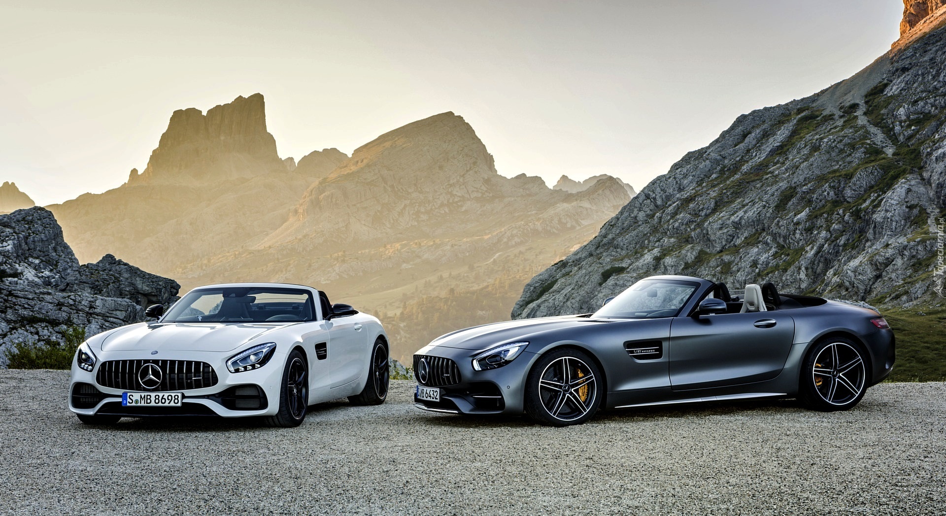 Dwa, Mercedesy, AMG, GT Roadster, Góry