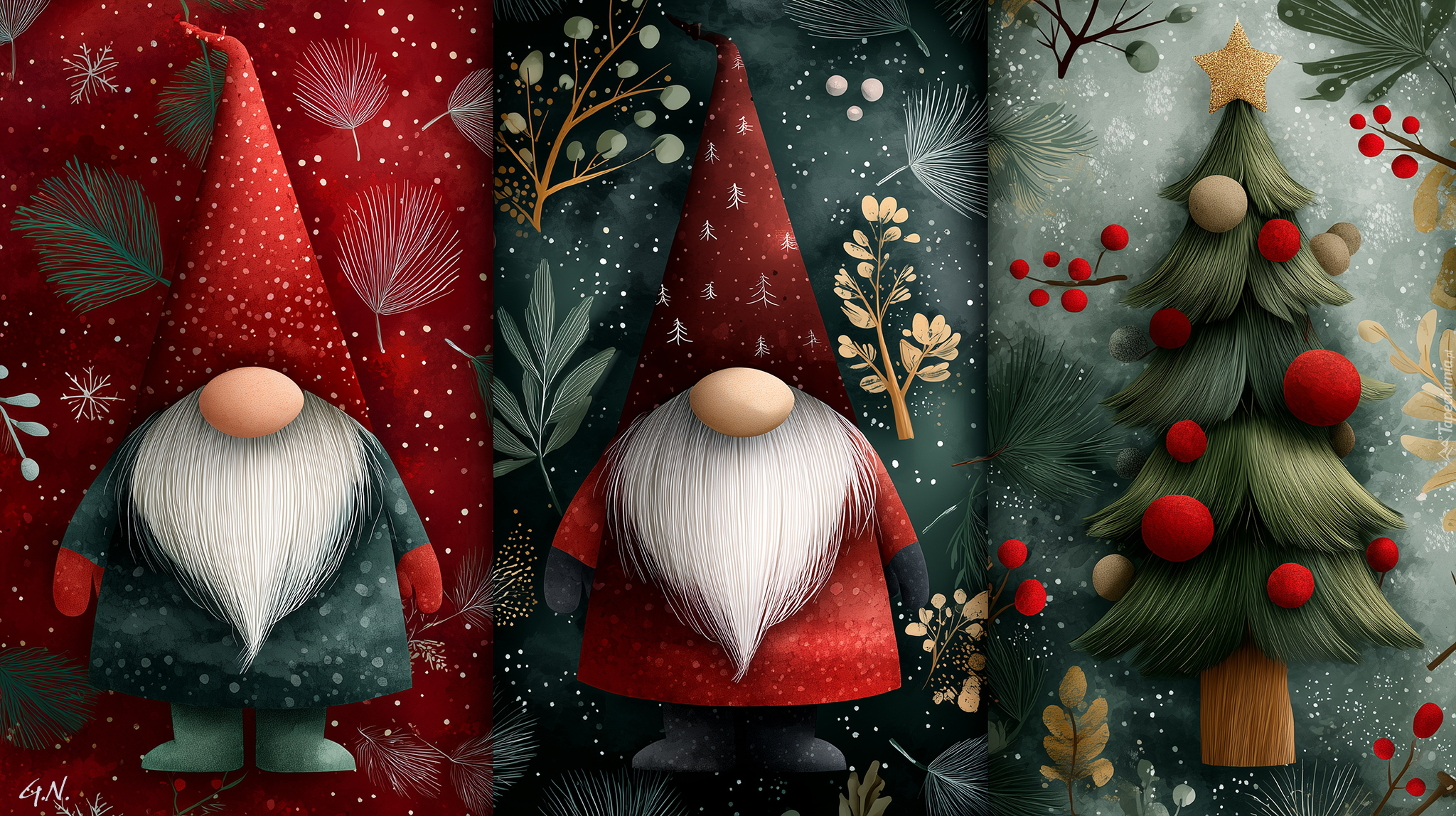 Skrzaty, Choinka, Grafika AI