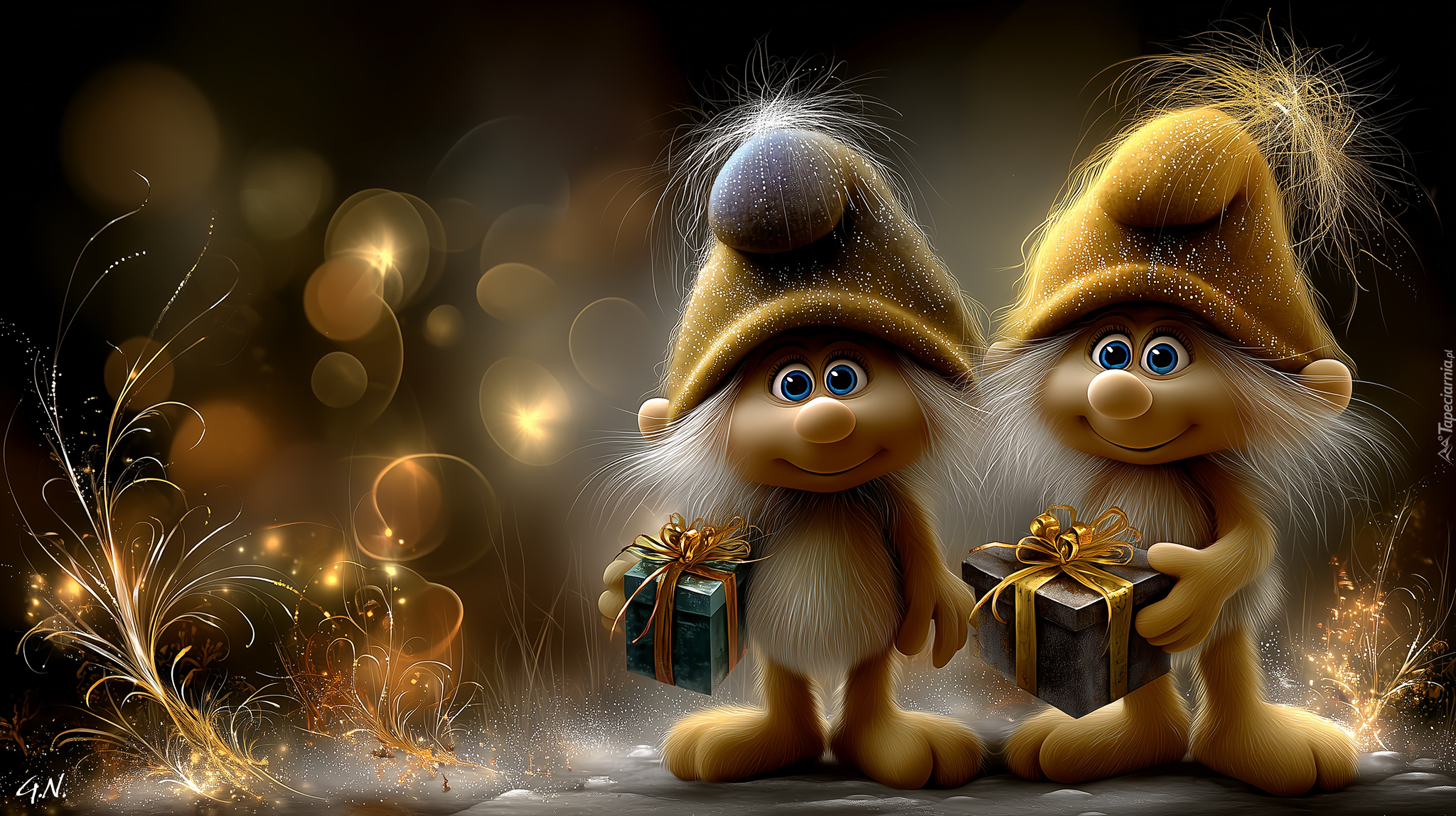 Dwa, Skrzaty, Prezenty, Grafika AI