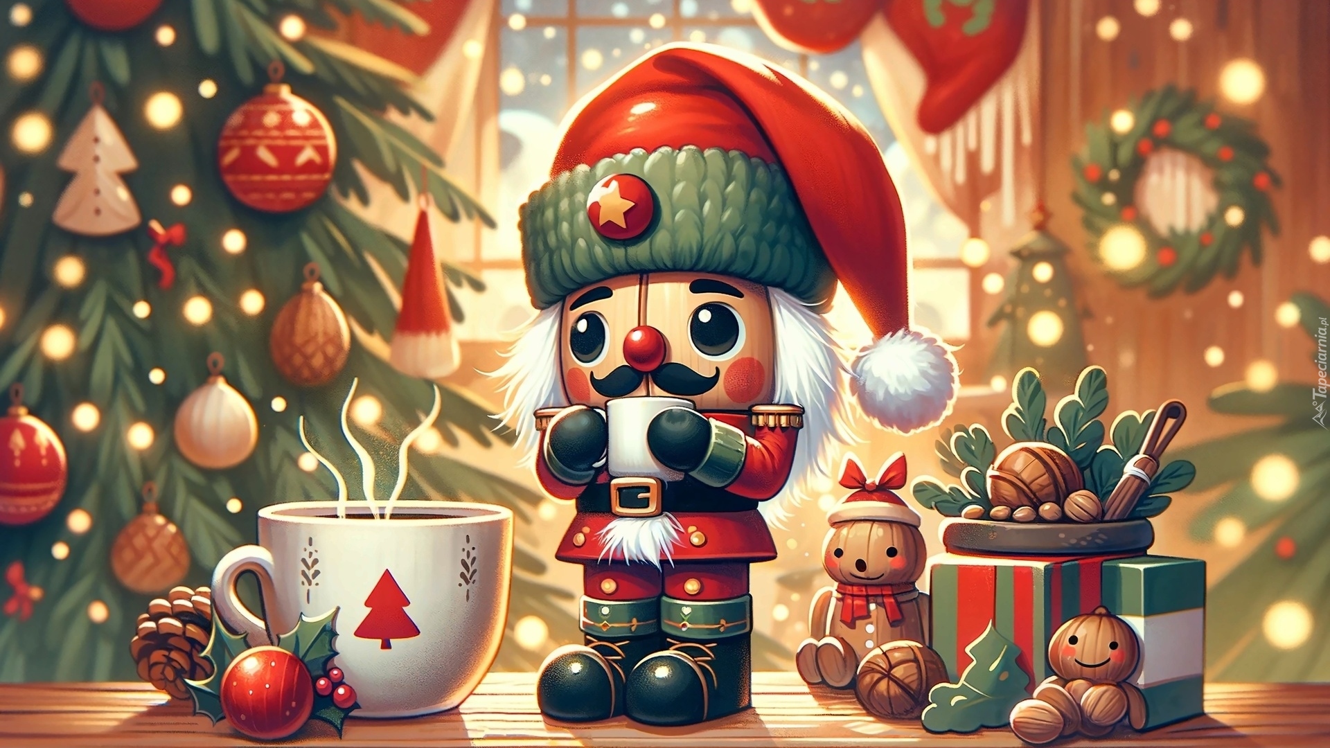 Dziadek do orzechów, Zabawki, Choinka, Dekoracje, Kubek