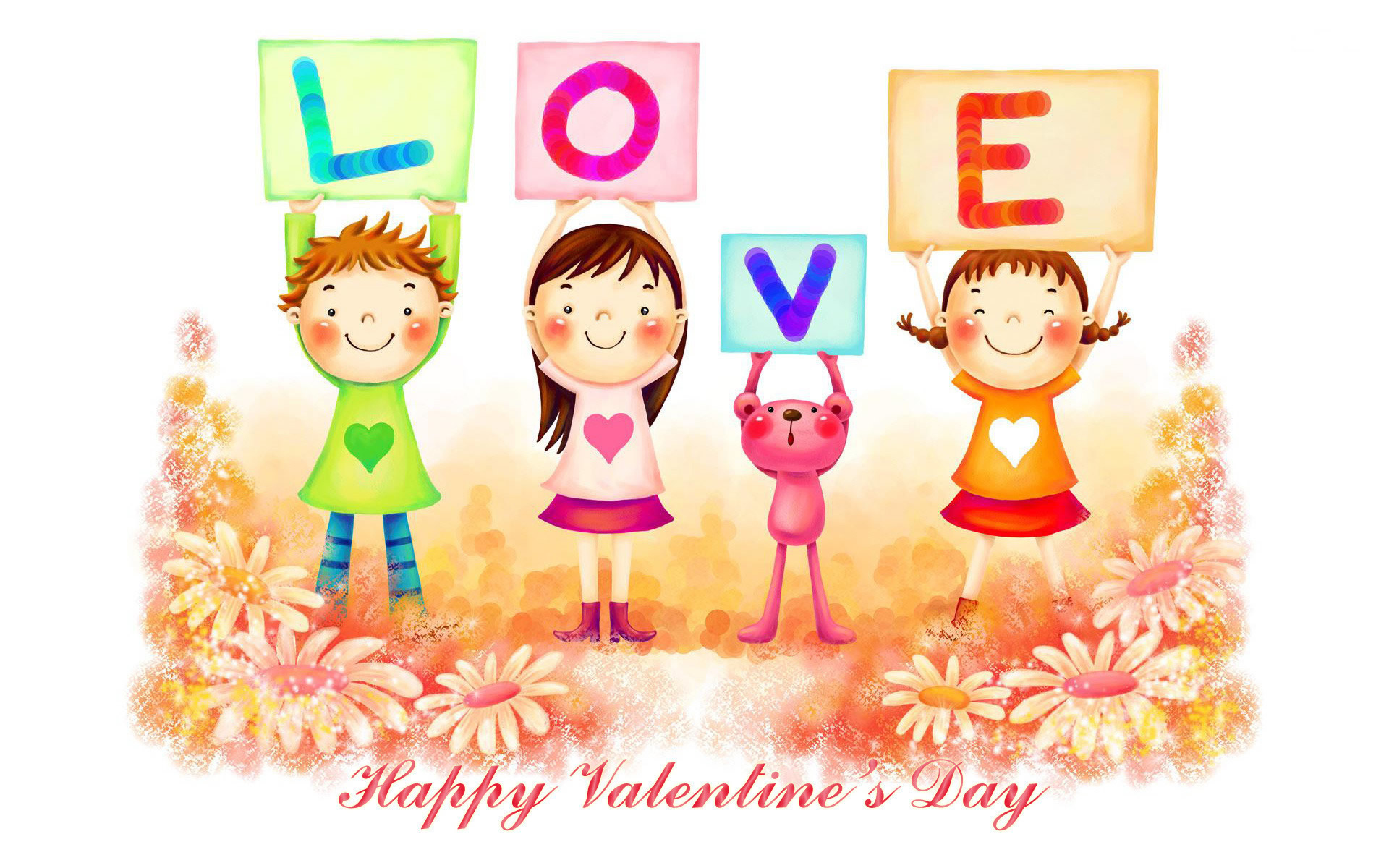 Dzieci, Walentynki, Miłość, Grafika 2D