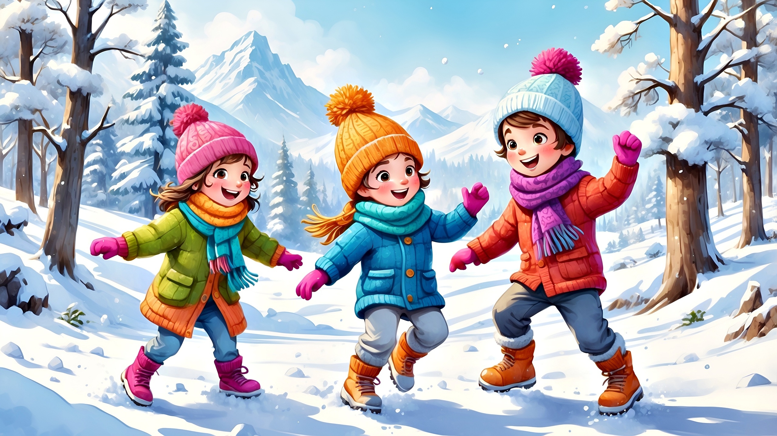 Dzieci, Zima, Zabawa