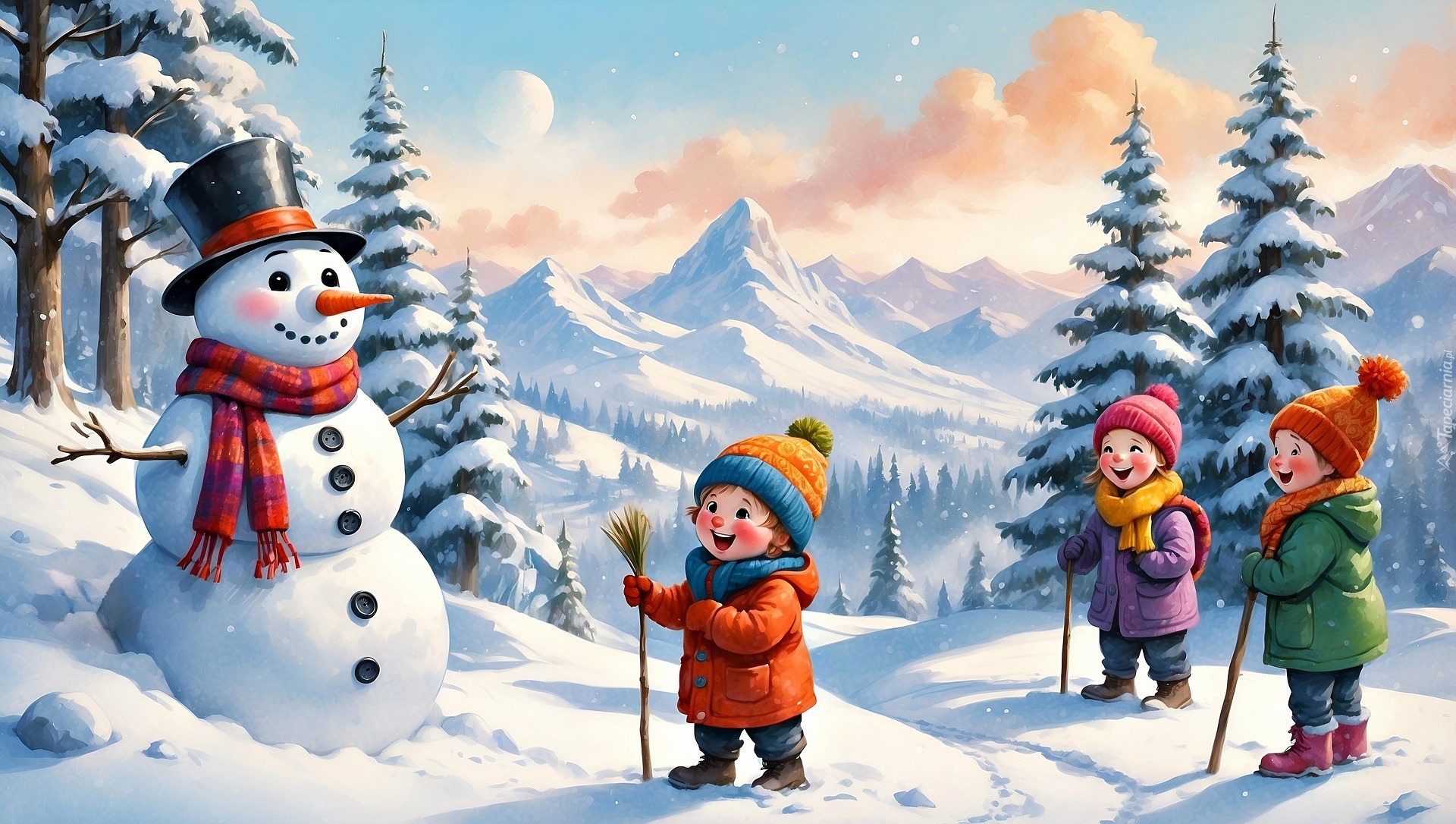 Bałwan, Dzieci, Zima