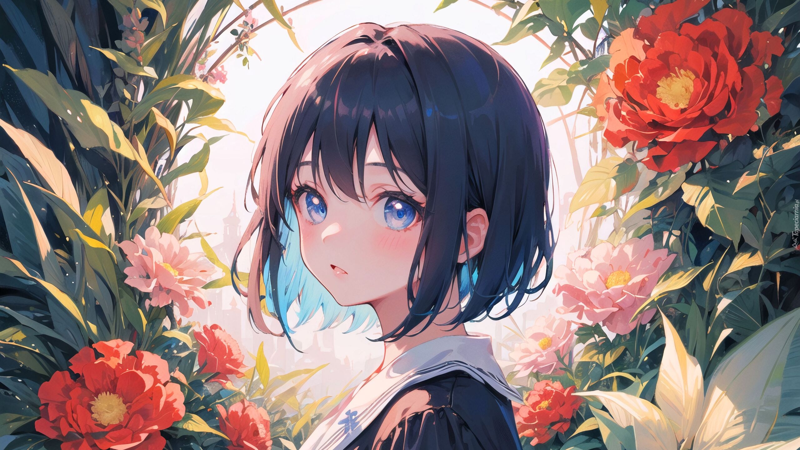 Dziewczyna, Anime, Kwiaty