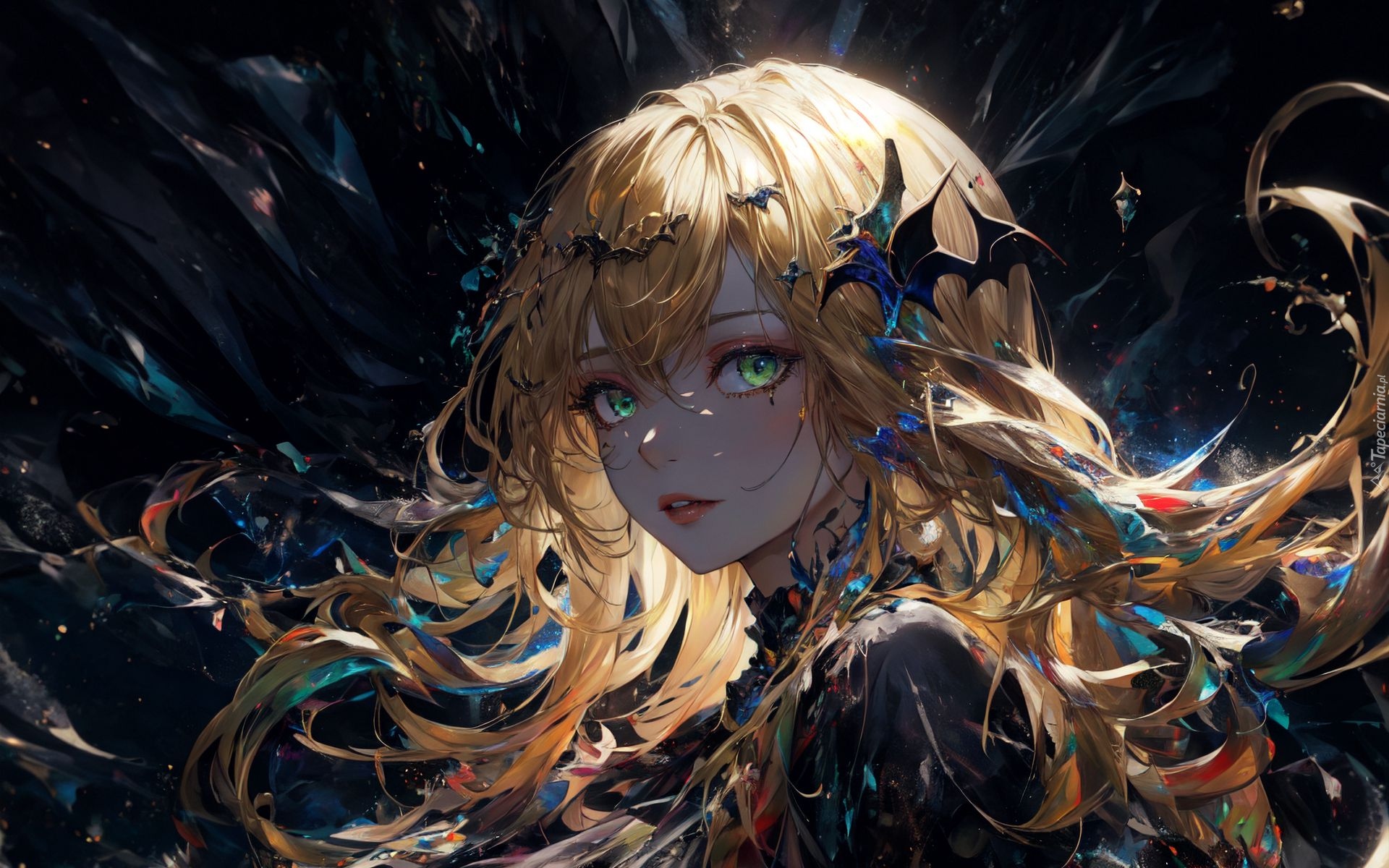 Dziewczyna, Anime, Niebieskie, Oczy, Biżuteria
