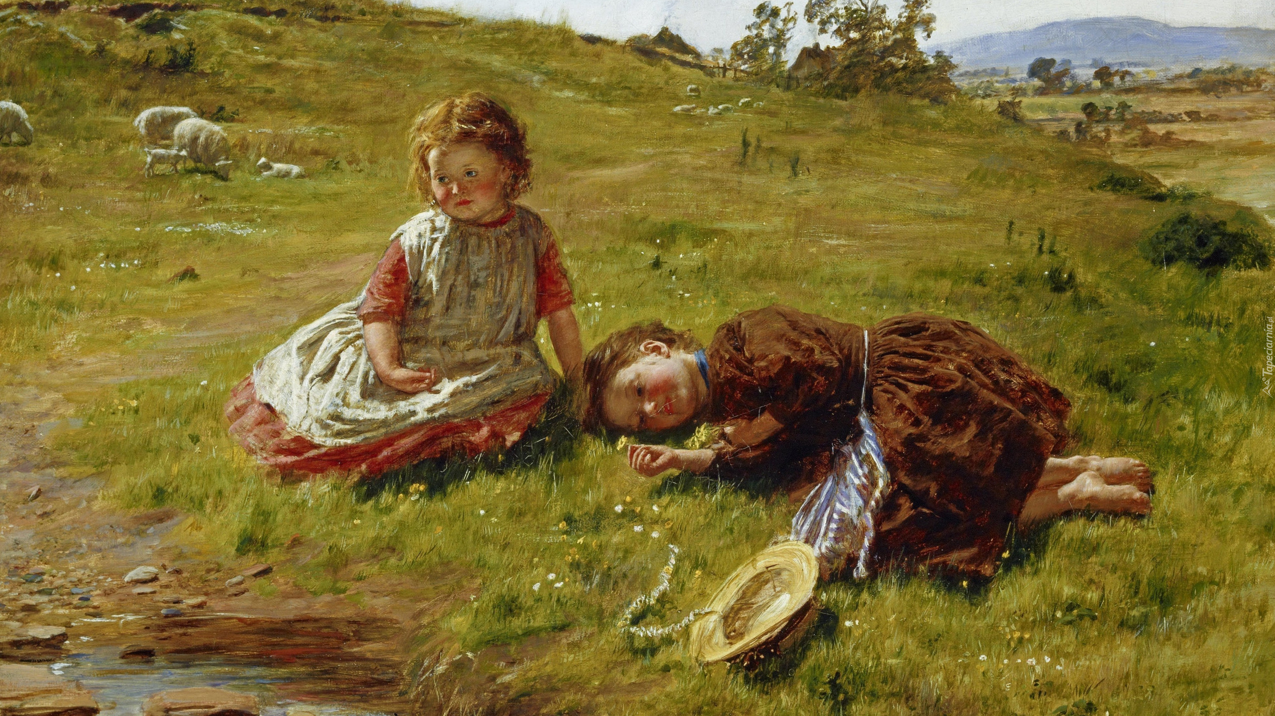 Malarstwo, Obraz, William McTaggart, Dzieci, Dziewczynki