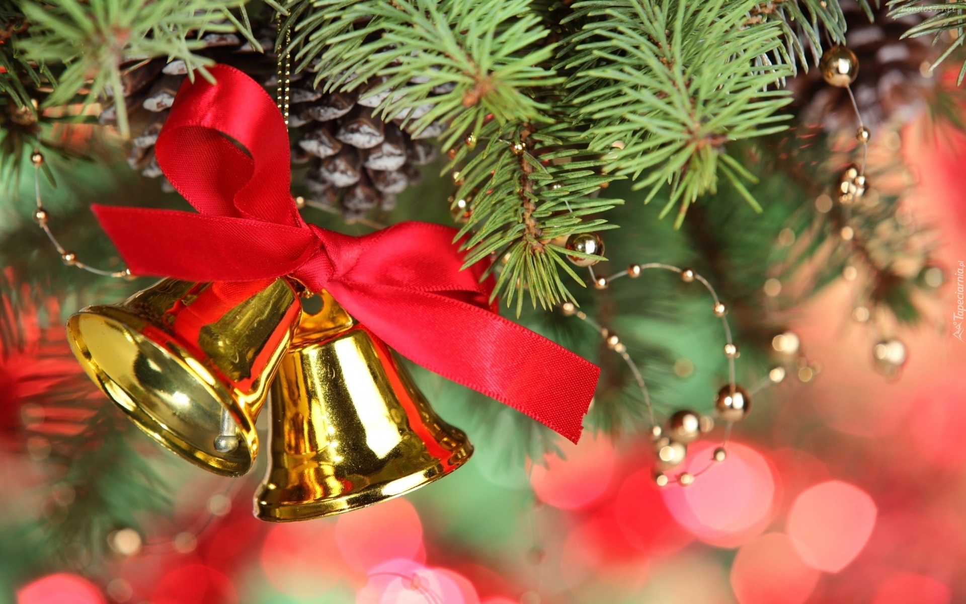 Boże Narodzenie, Dzwonki, Świerk, Dekoracja
