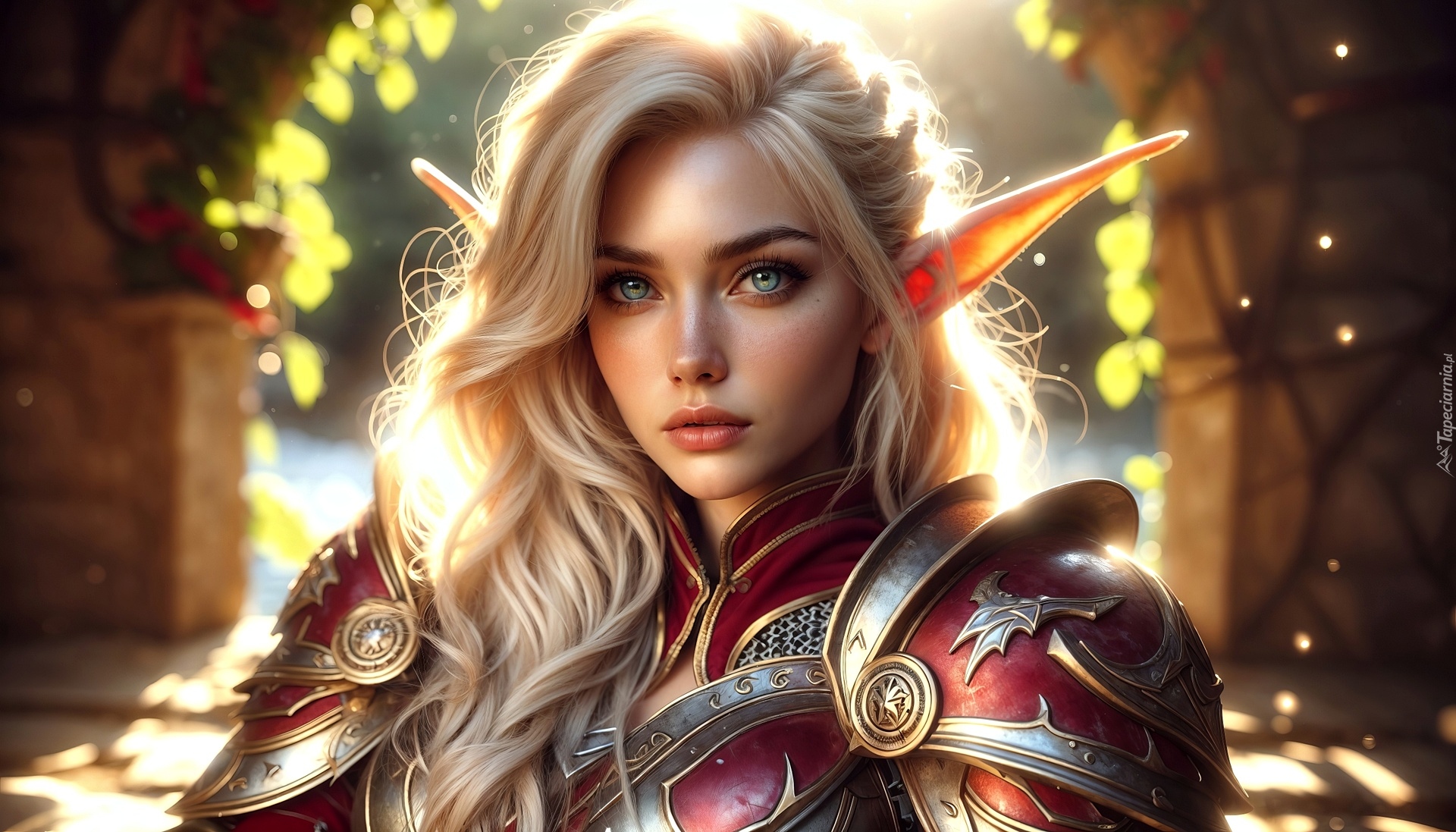 Dziewczyna, Blondynka, Elfka, Grafika AI