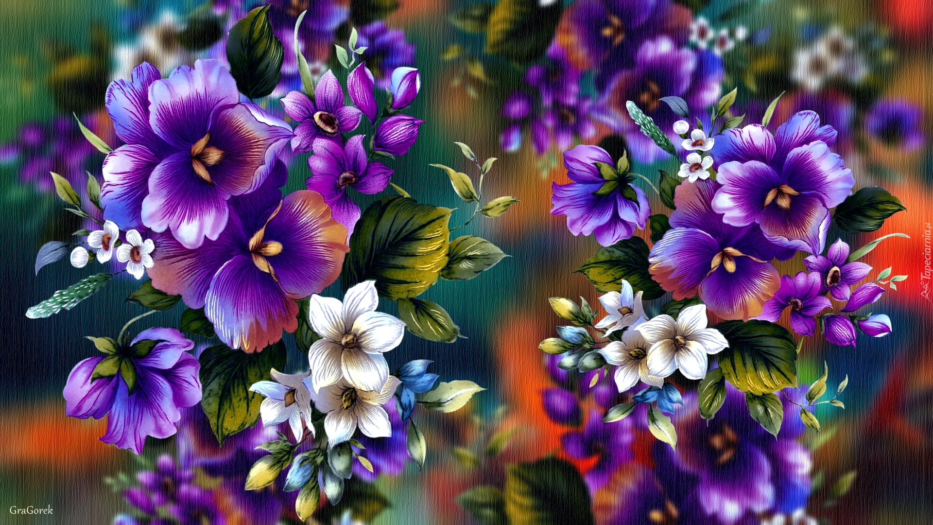 Fioletowe, Kwiaty, 2D